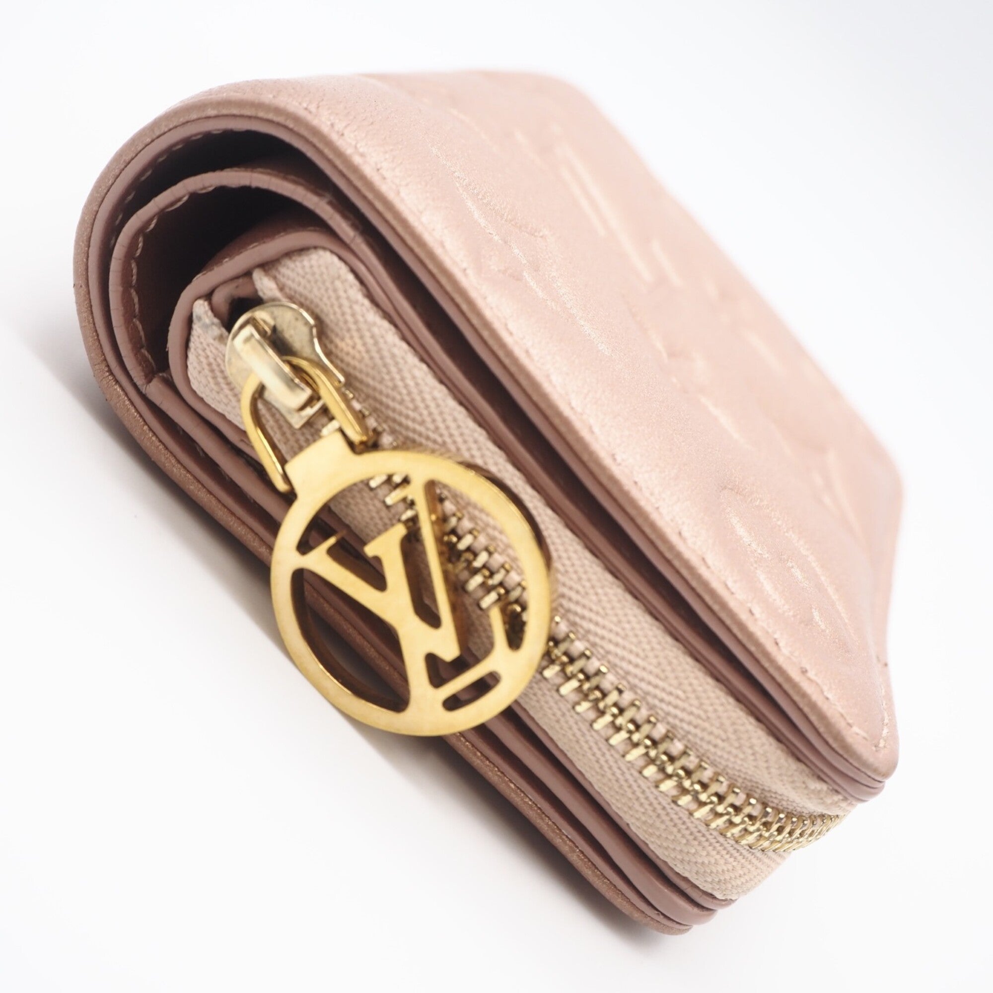 Louis Vuitton Monogram Pink Beige Leather Wallet (Bi-Fold) (Pre-Owned)