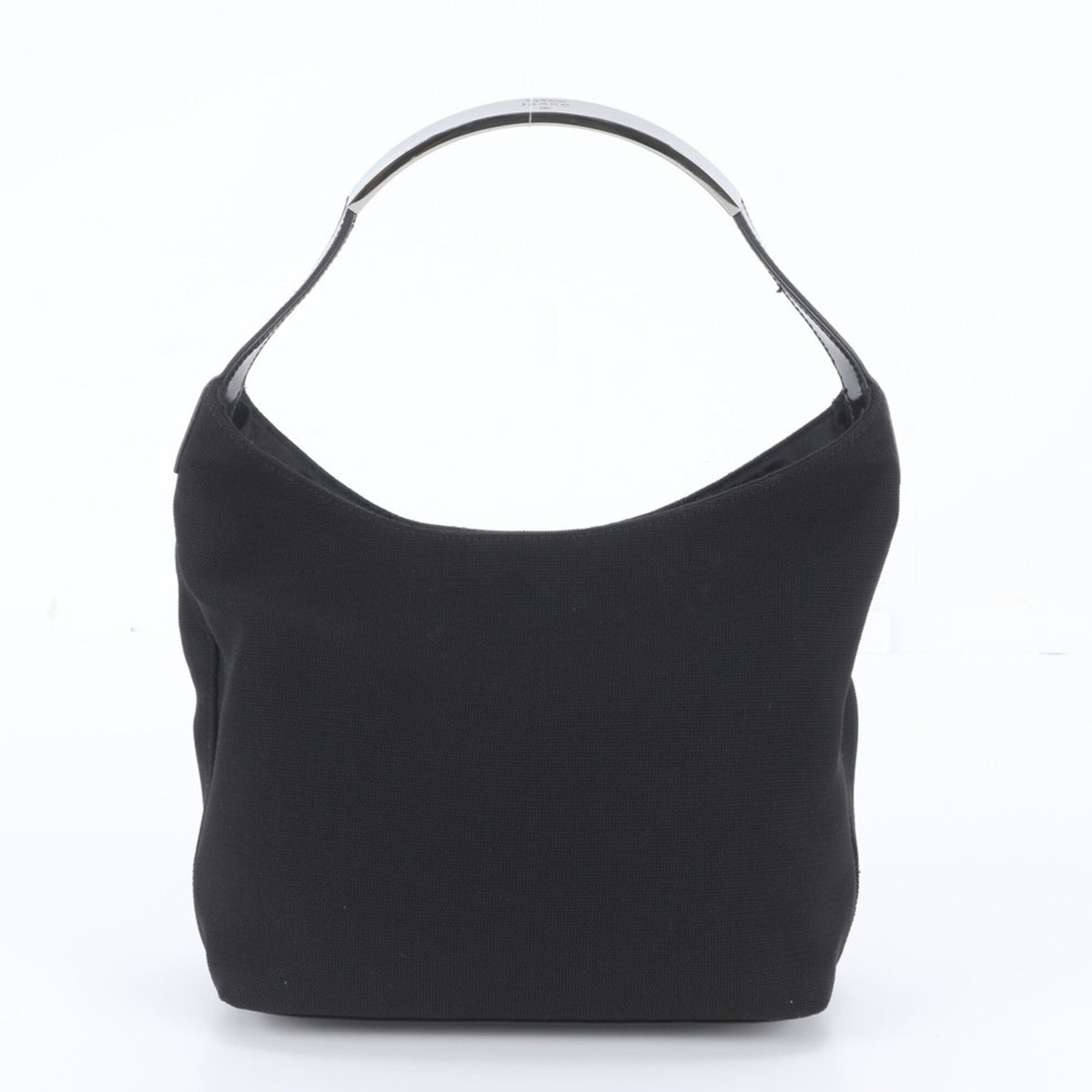 Gucci Black Leather Canvas Handbag Shoulder Bag Tote Bag (Pre-Owned)
