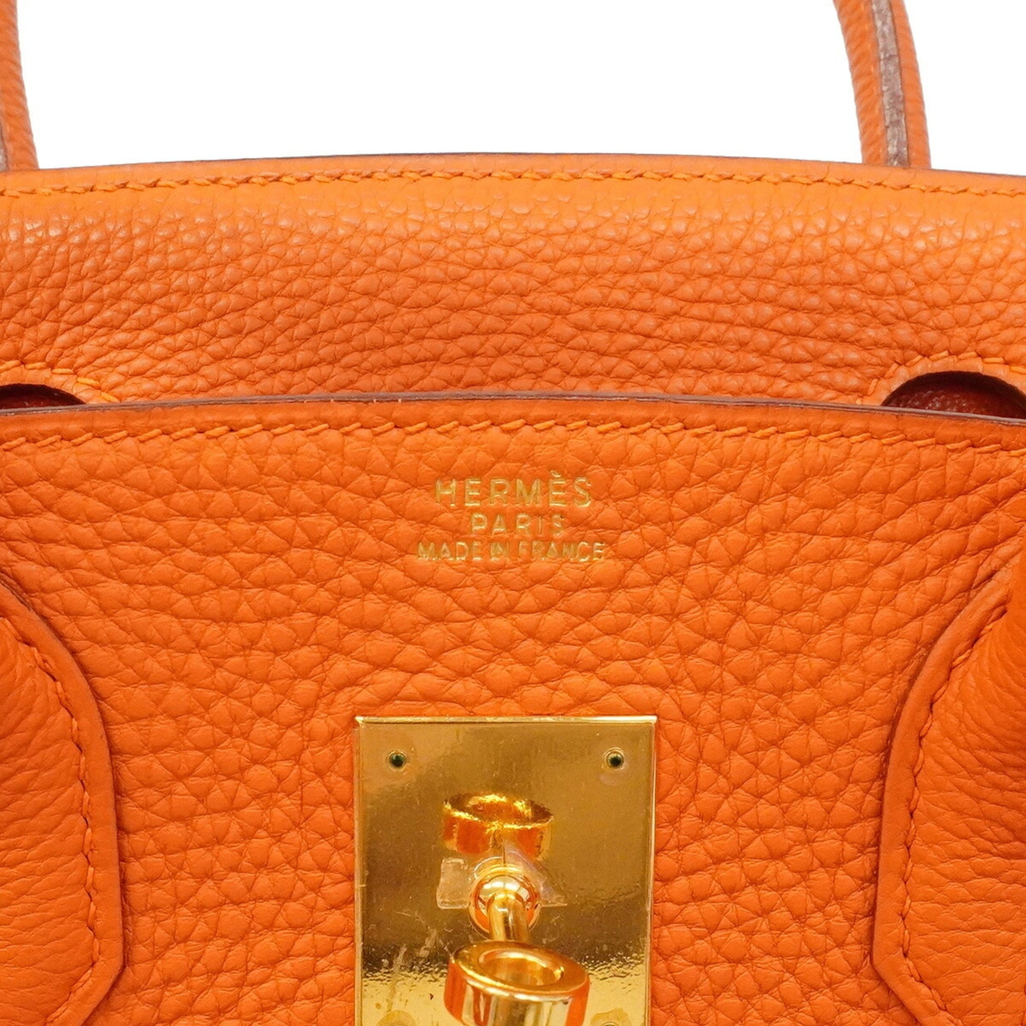 Hermes Orange Togo Leather Handbag (Pre-Owned)