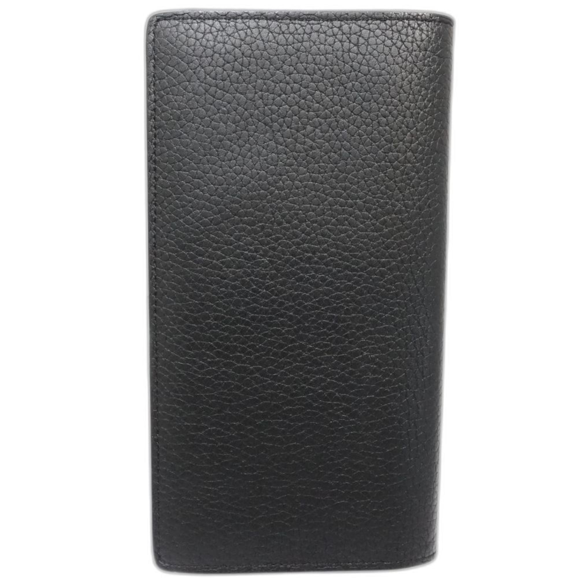Louis Vuitton Noir Leather Long Wallet (Bi-Fold) (Pre-Owned)