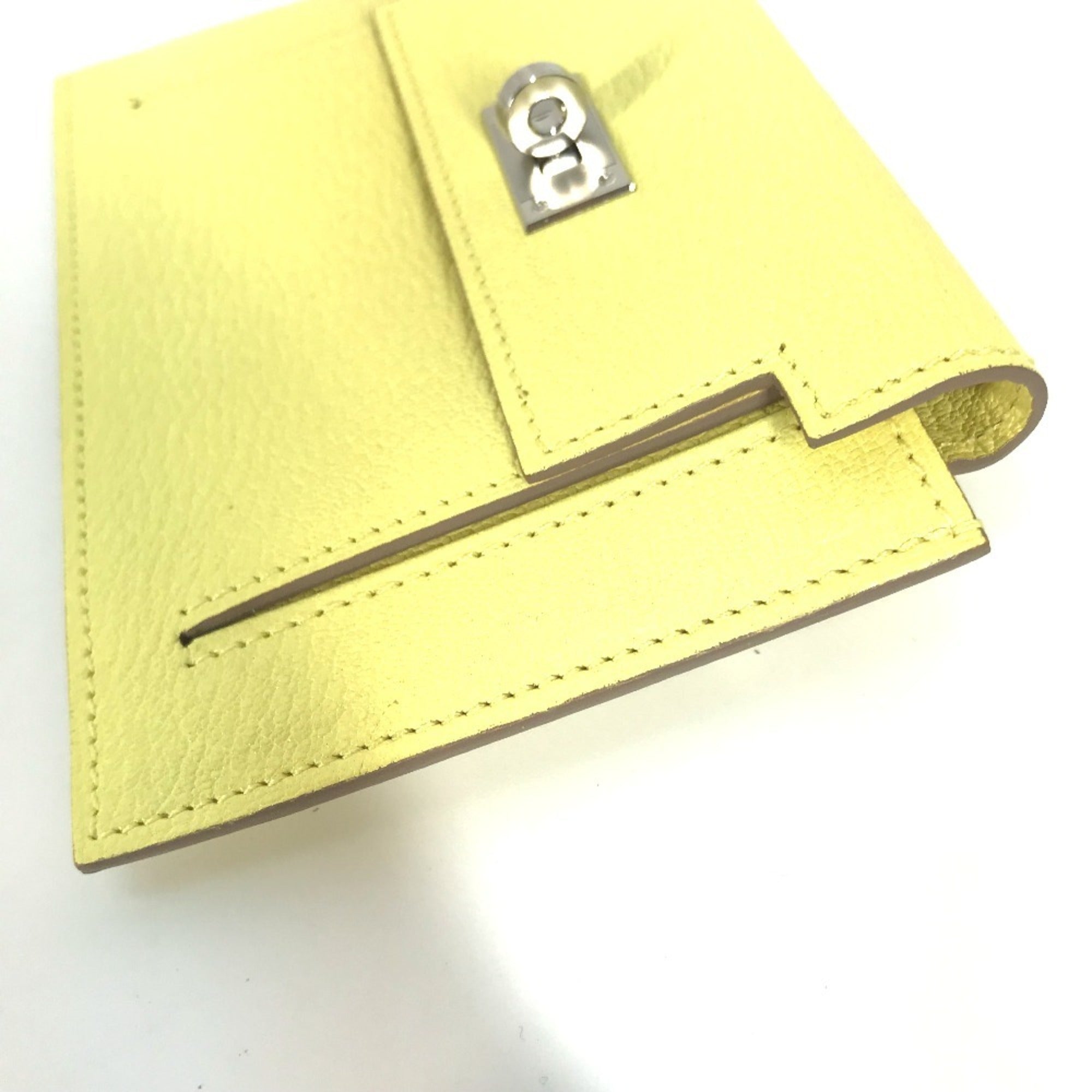Hermes Yellow Chevre Leather Coin Purse/Coin Case (Pre-Owned)