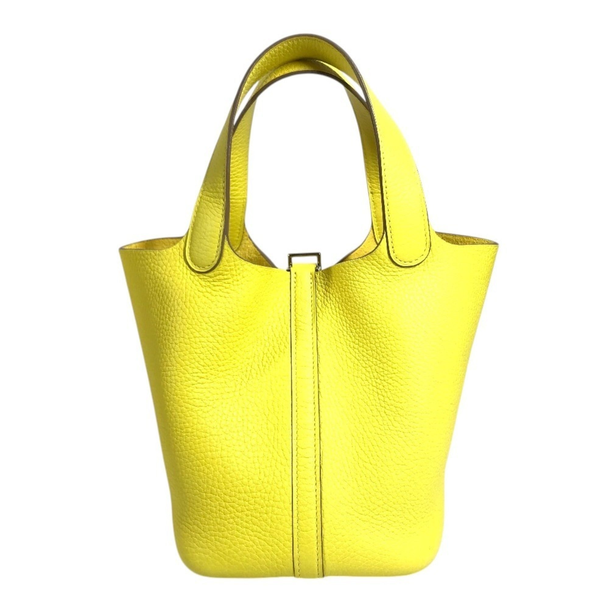 Hermes Yellow Taurillon Clemence Leather Handbag Tote Bag (Pre-Owned)