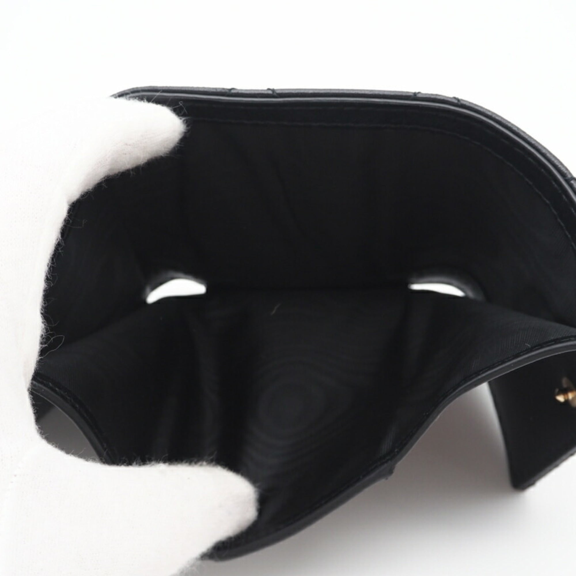 Christian Dior Black Leather Wallet (Tri-Fold) (Pre-Owned)