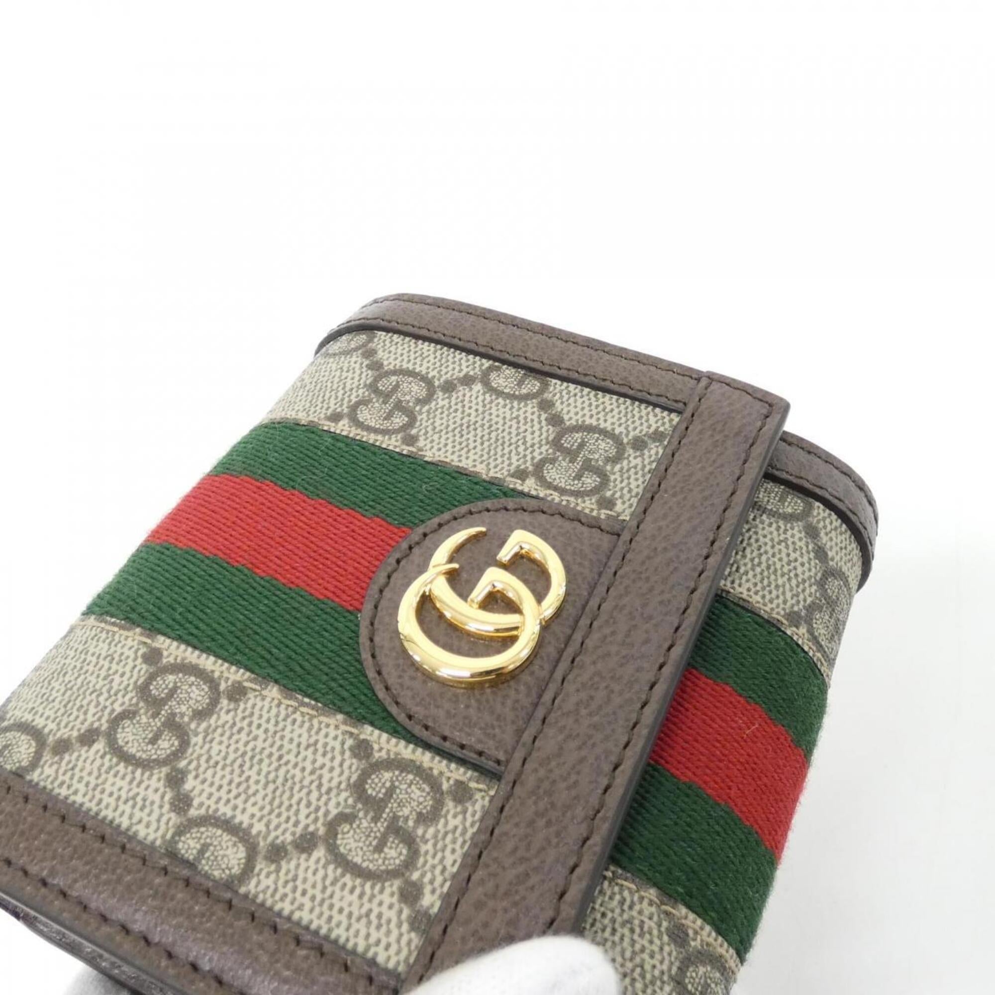 Gucci Beige Brown Gg Supreme Long Wallet (Bi-Fold) (Pre-Owned)