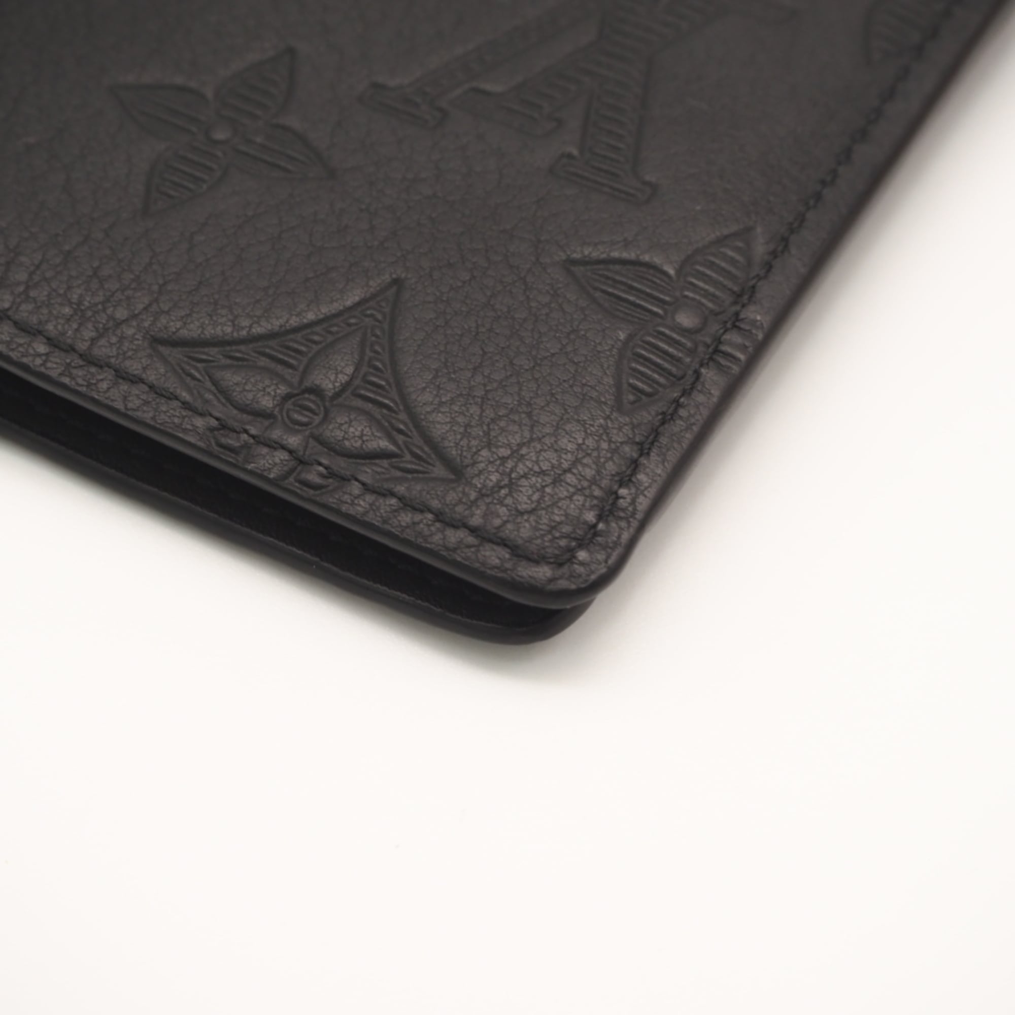 Louis Vuitton Monogram Shadow Black Leather Wallet (Bi-Fold) (Pre-Owned)