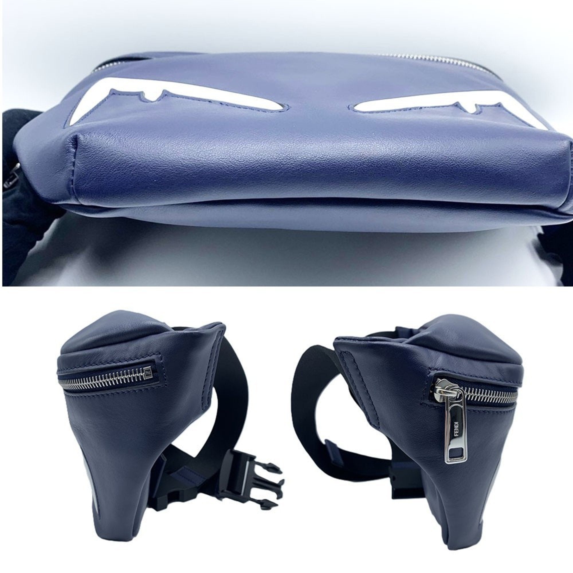 Fendi Navy Leather Fanny Pack (Pre-Owned)