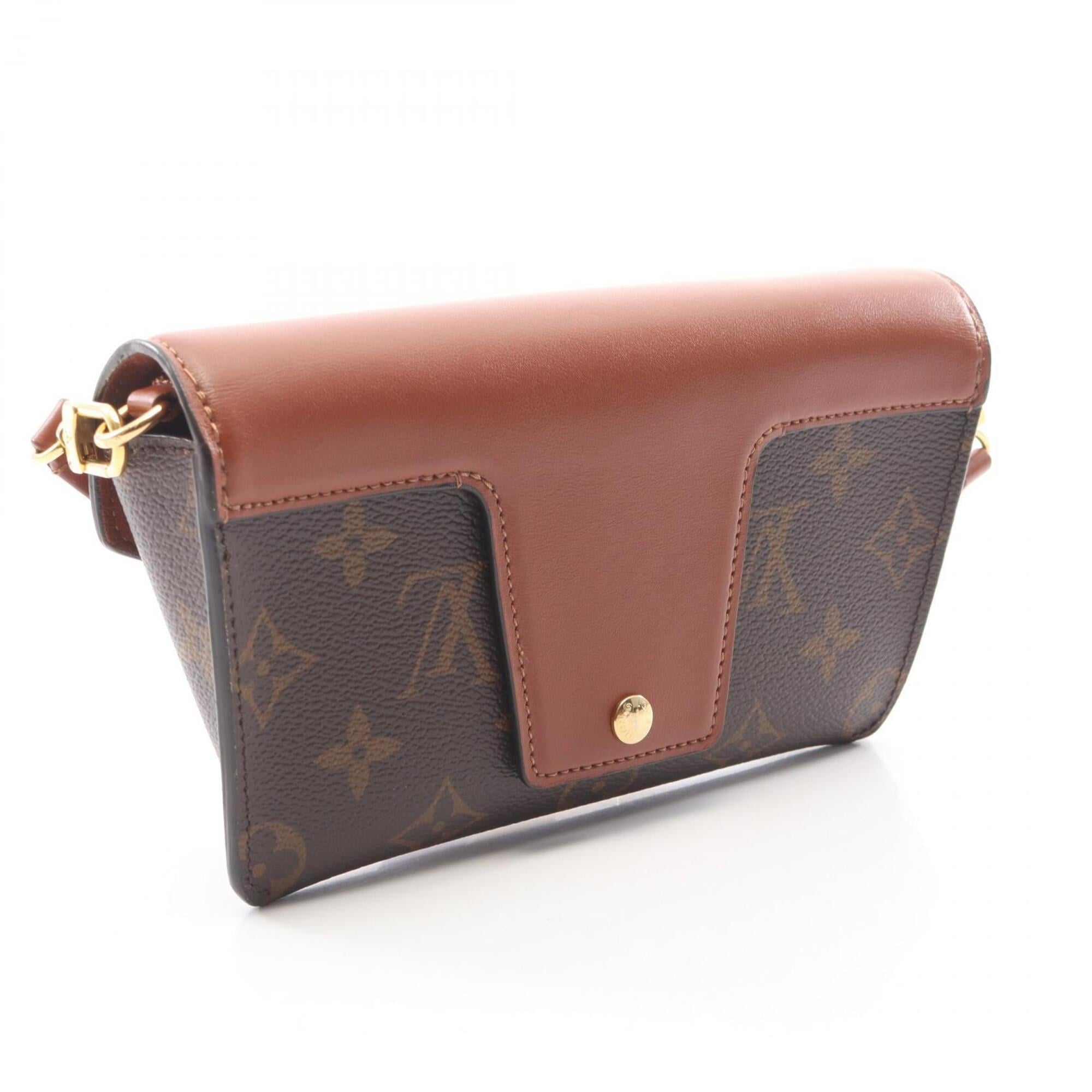 Louis Vuitton Brown Coated Canvas Leather Handbag Shoulder Bag (Pre-Owned)