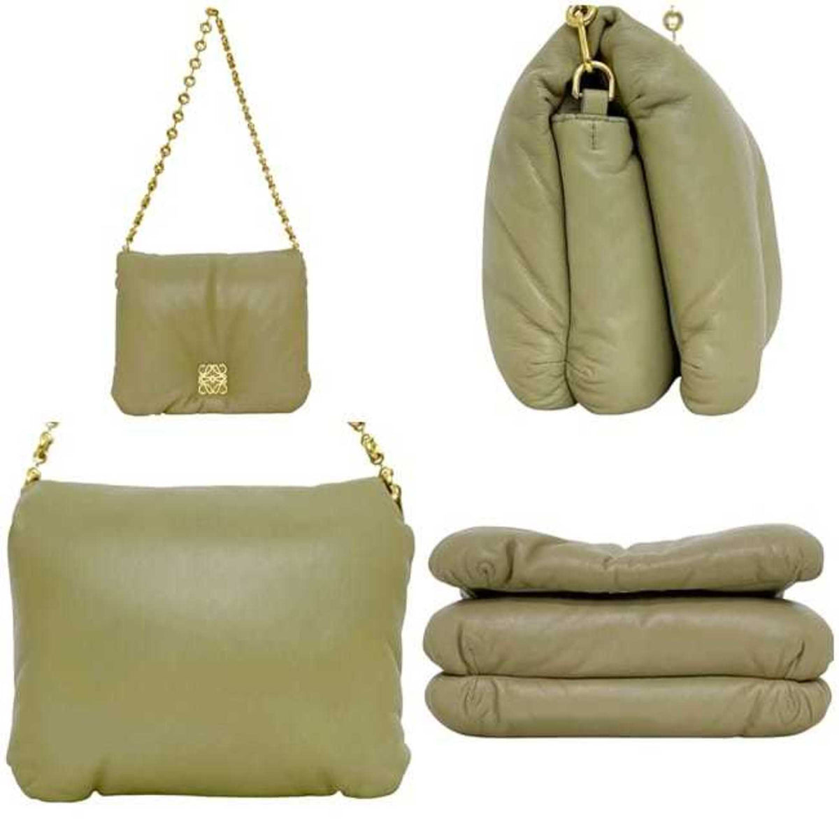Loewe Green Khaki Leather Shoulder Bag (Pre-Owned)