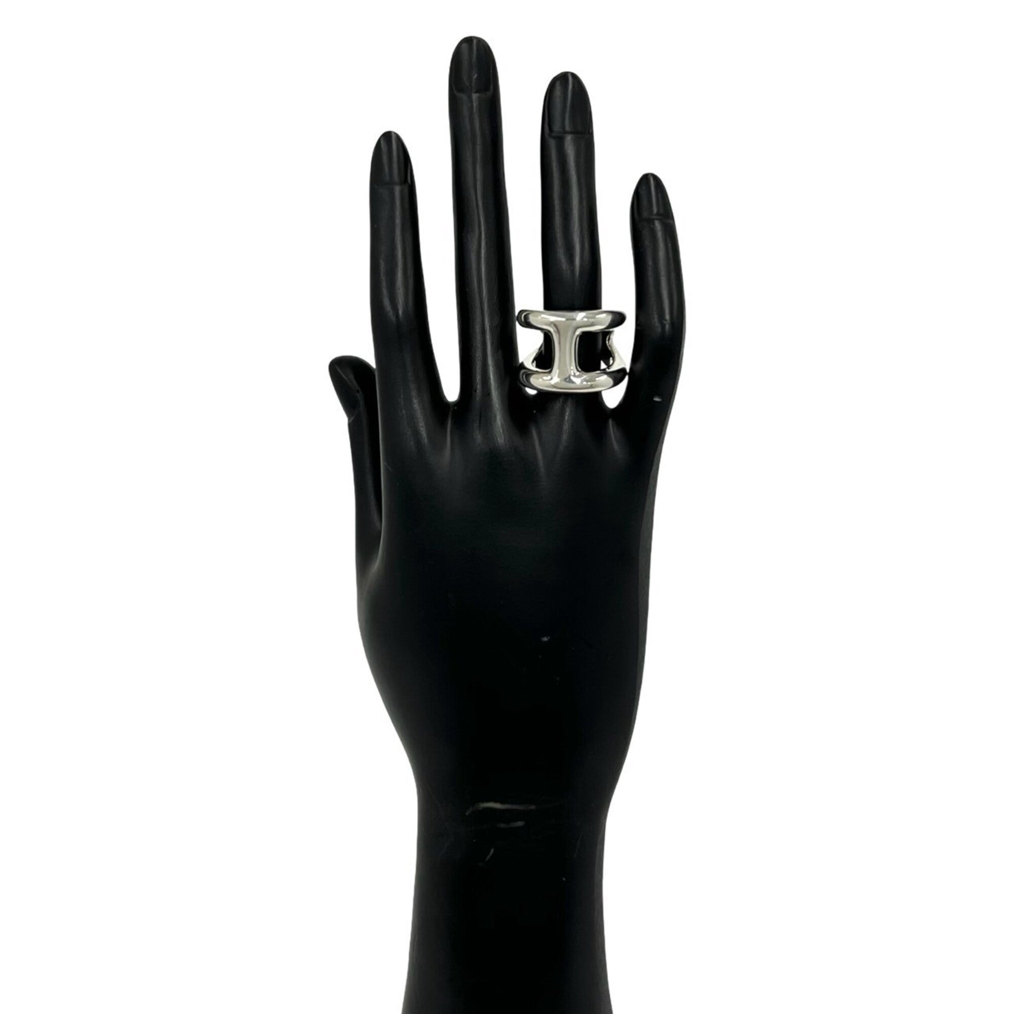 Hermes Silver Silver 925 Band Ring (Pre-Owned)