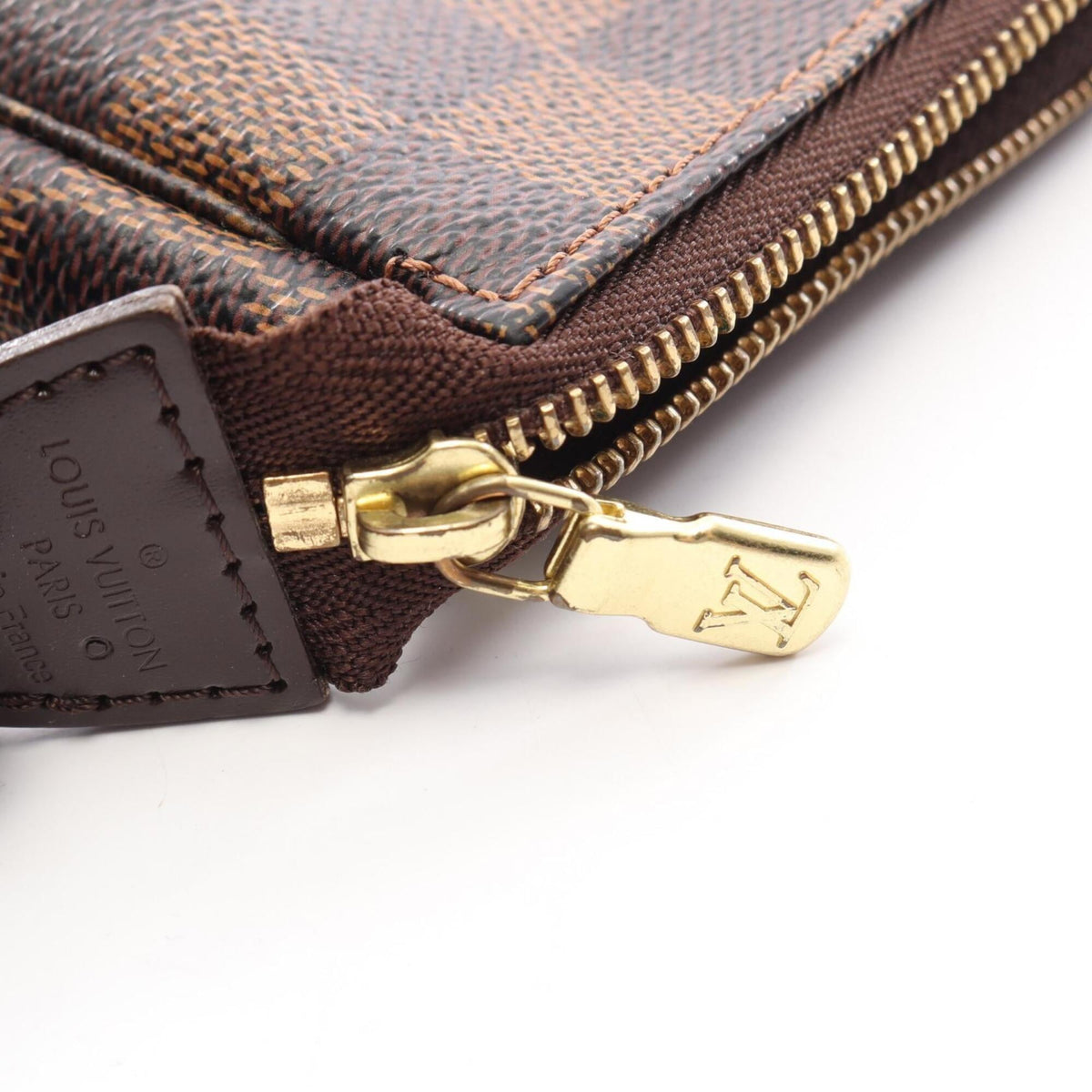 Louis Vuitton Brown Damier Canvas Red Brown Red Color Coated Canvas Handbag Pochette (Pre-Owned)