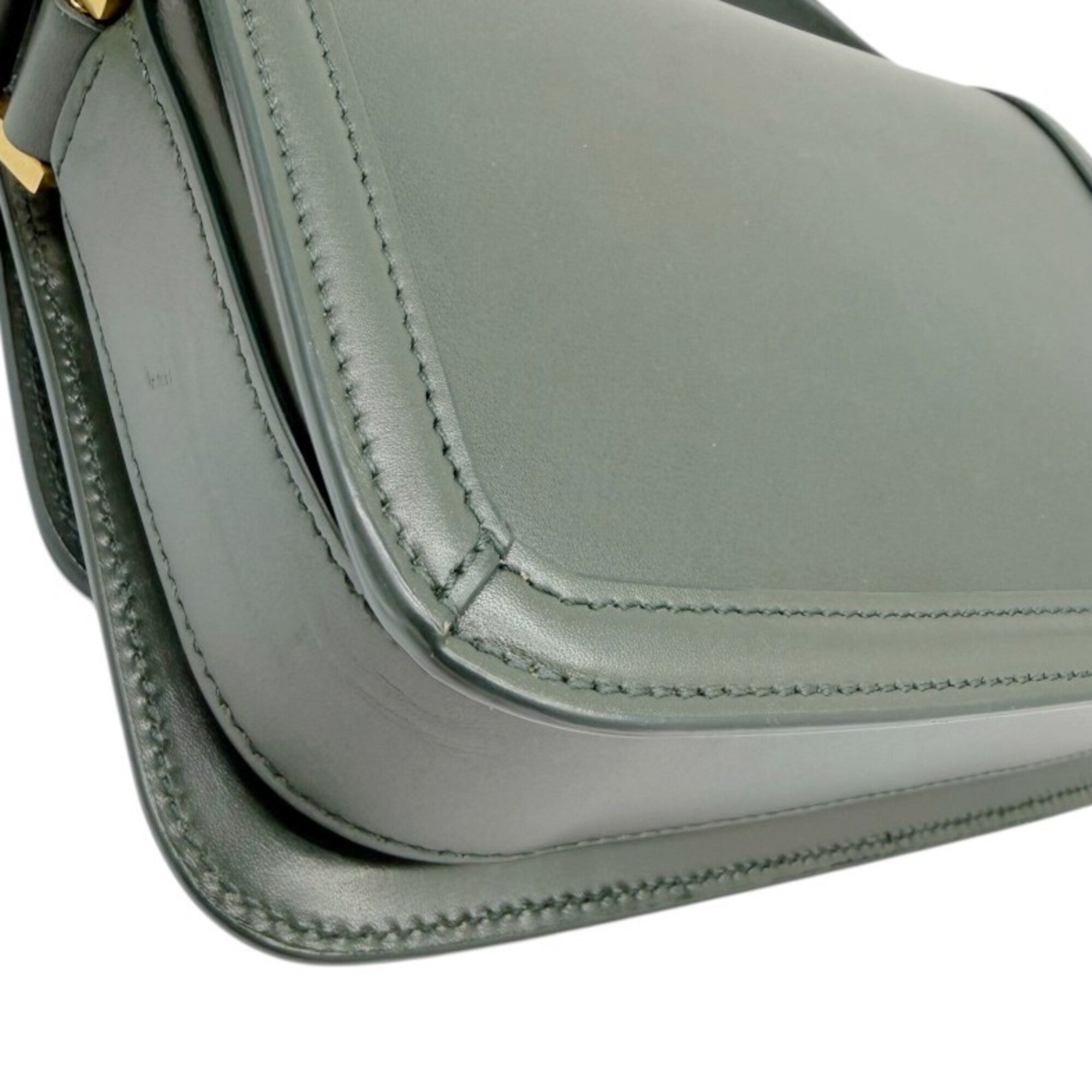 Yves Saint Laurent Dark Green Leather Shoulder Bag (Pre-Owned)