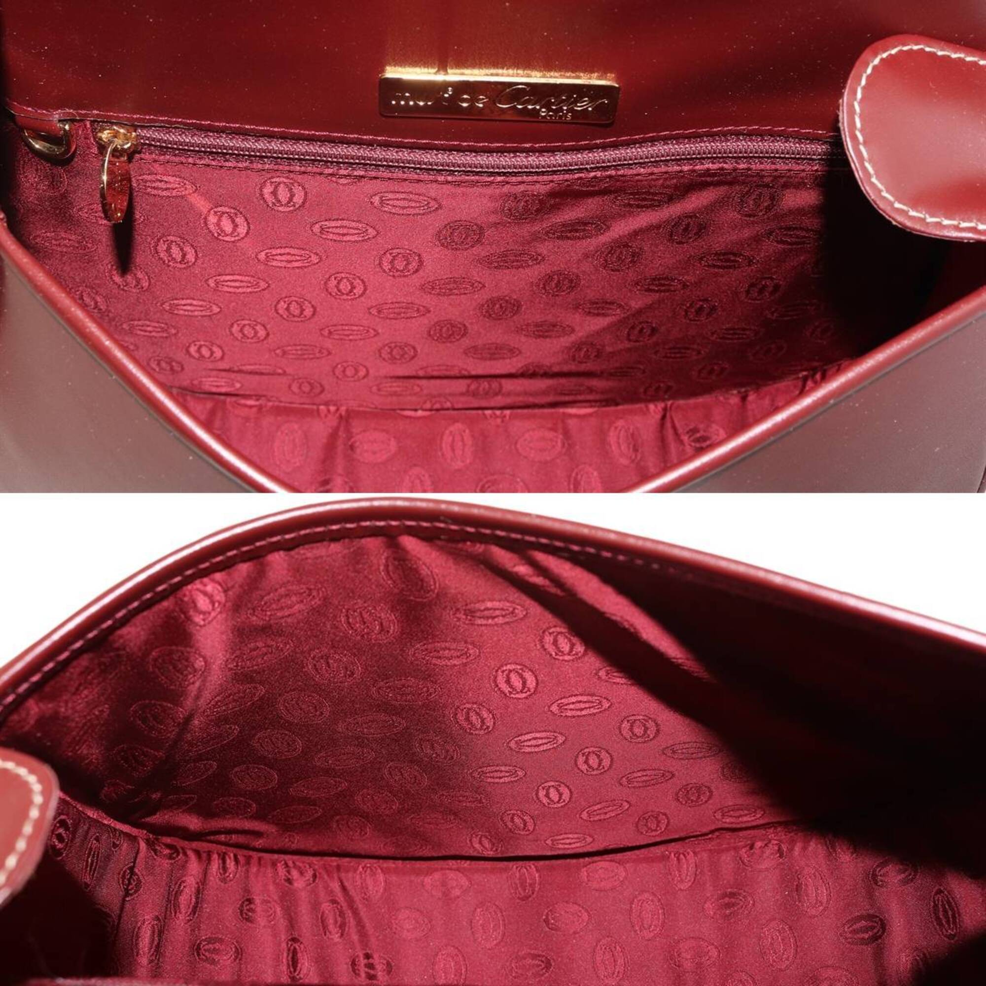 Cartier Bordeaux Leather Shoulder Bag (Pre-Owned)