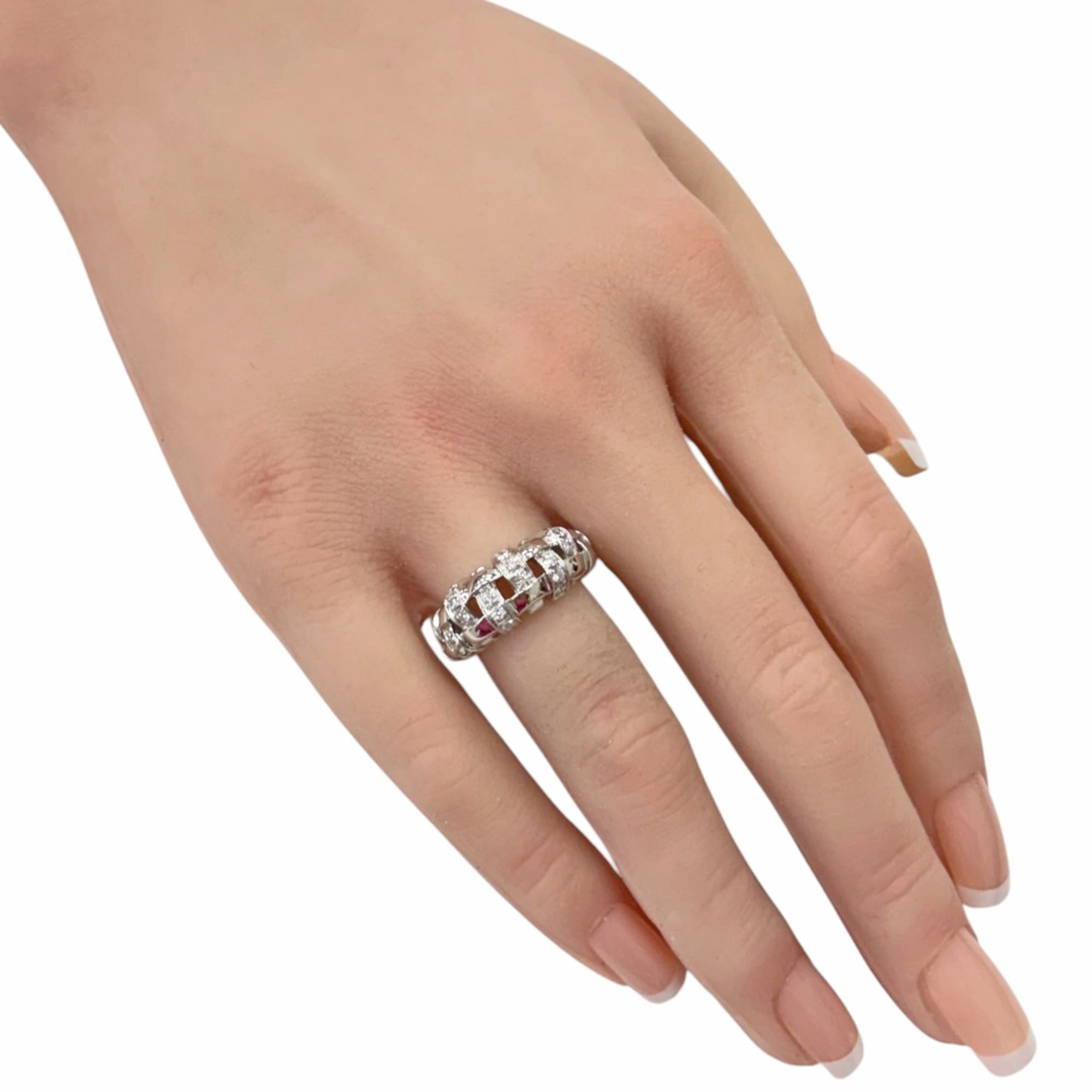 Tiffany Silver White Gold (18K) Band Ring (Pre-Owned)