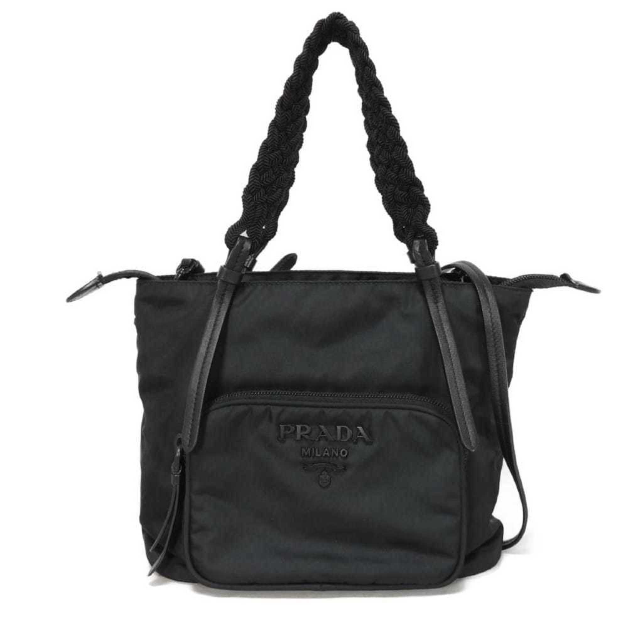 Prada Black Nero Nylon Shoulder Bag Tote Bag (Pre-Owned)