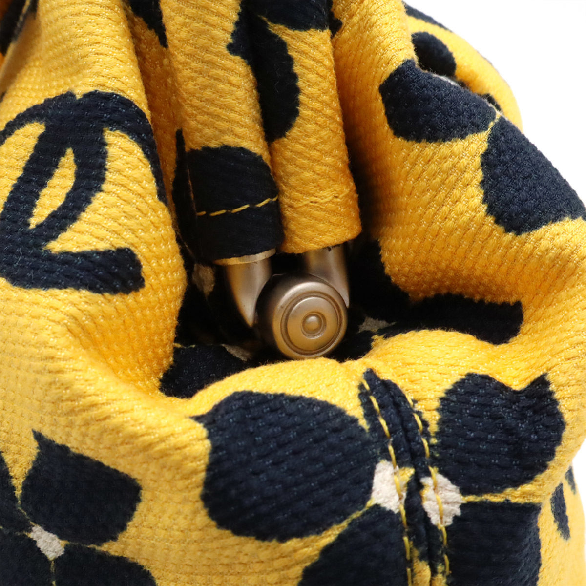 Chanel Black Yellow Canvas Handbag (Pre-Owned)