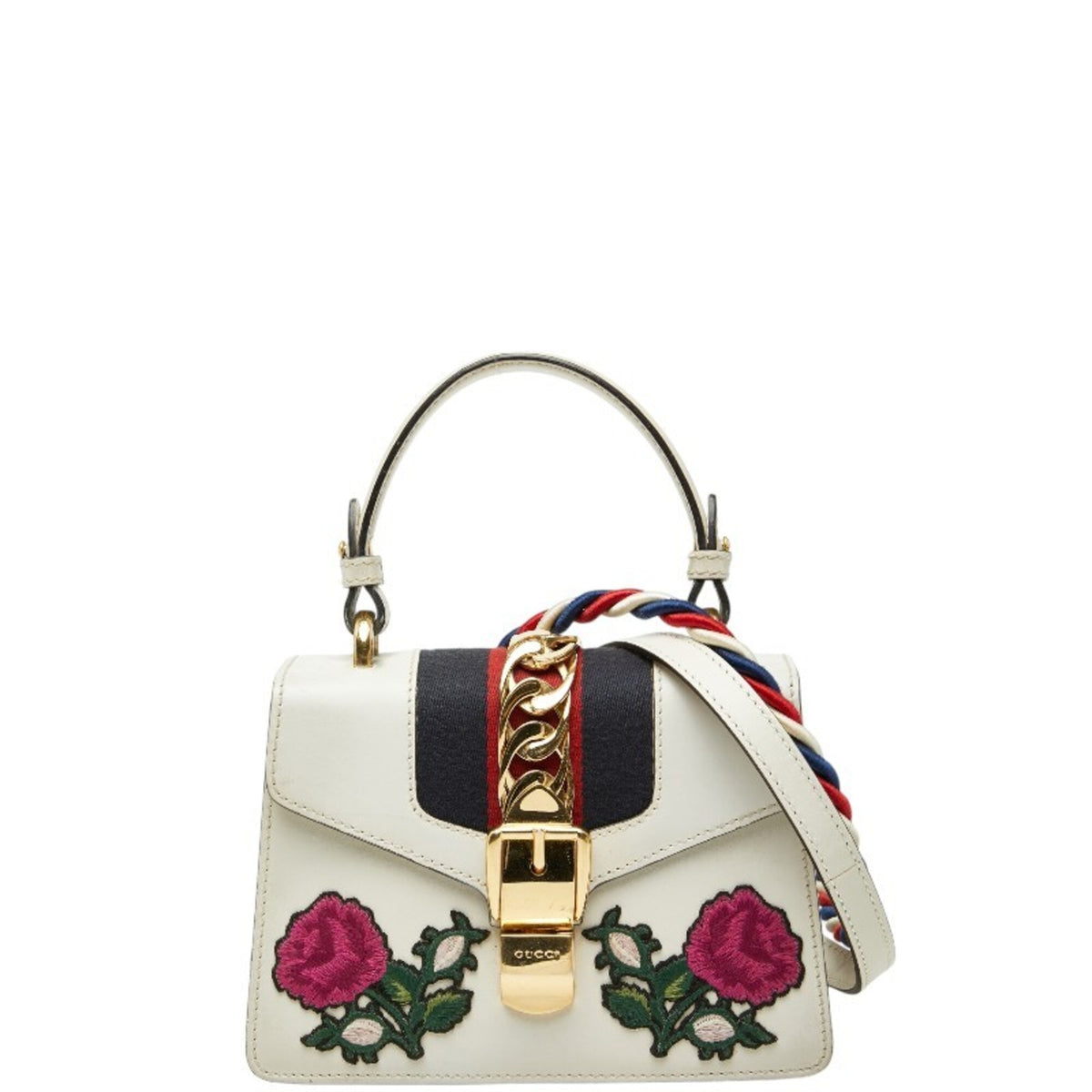 Gucci White Leather Handbag Shoulder Bag (Pre-Owned)