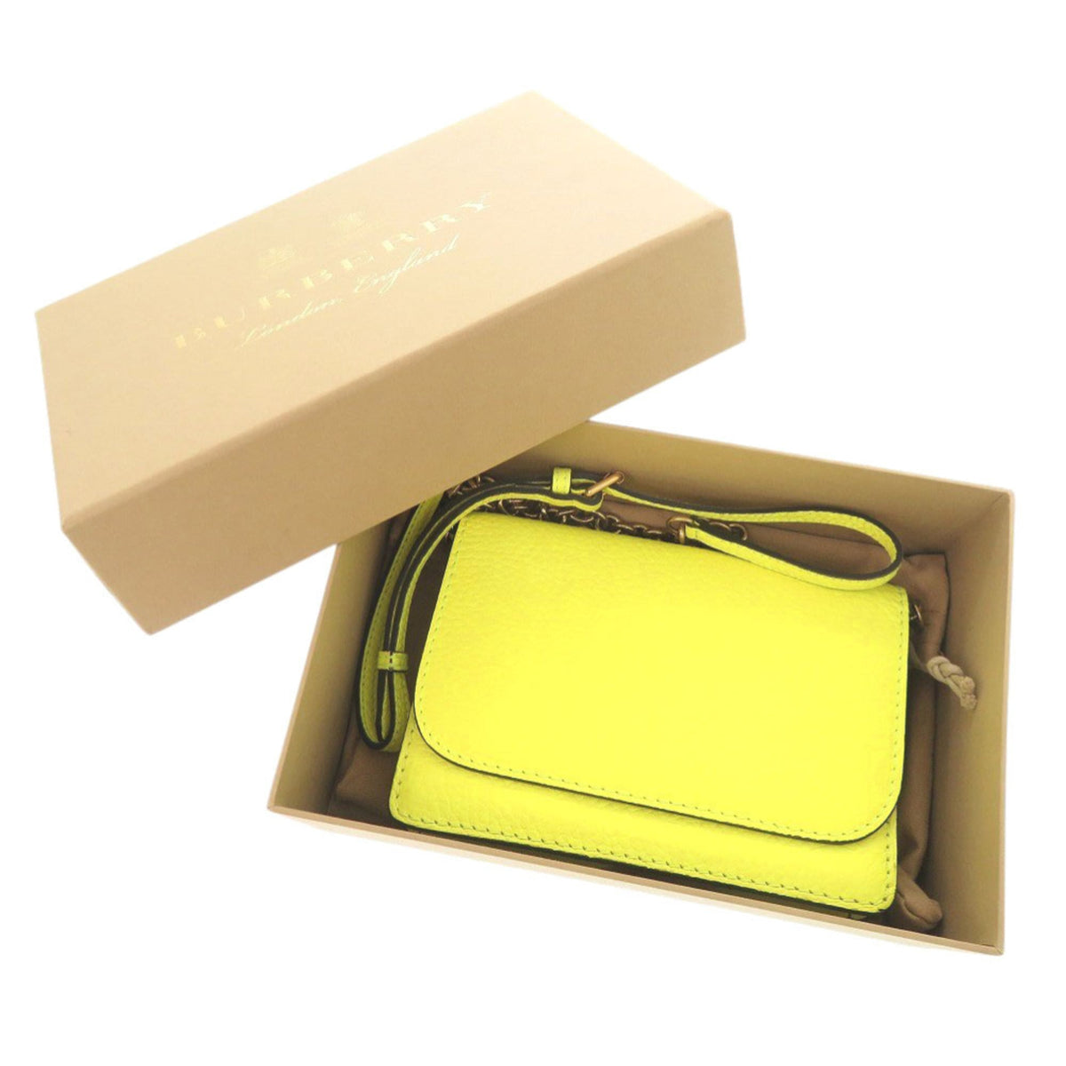 Burberry Yellow Leather Shoulder Bag (Pre-Owned)
