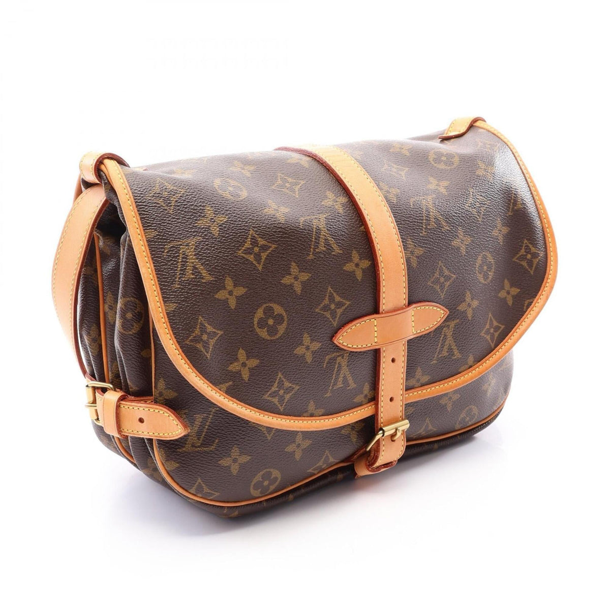 Louis Vuitton Brown Pvc Coated Canvas Leather Handbag Shoulder Bag (Pre-Owned)