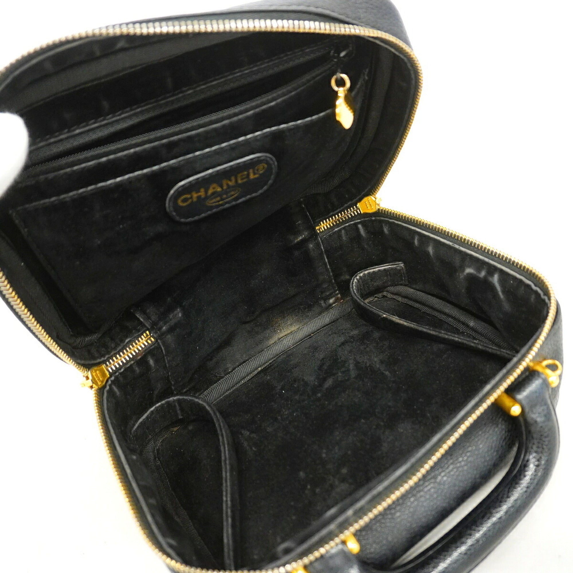Chanel Black Grained Calfskin Vanity Bag (Pre-Owned)