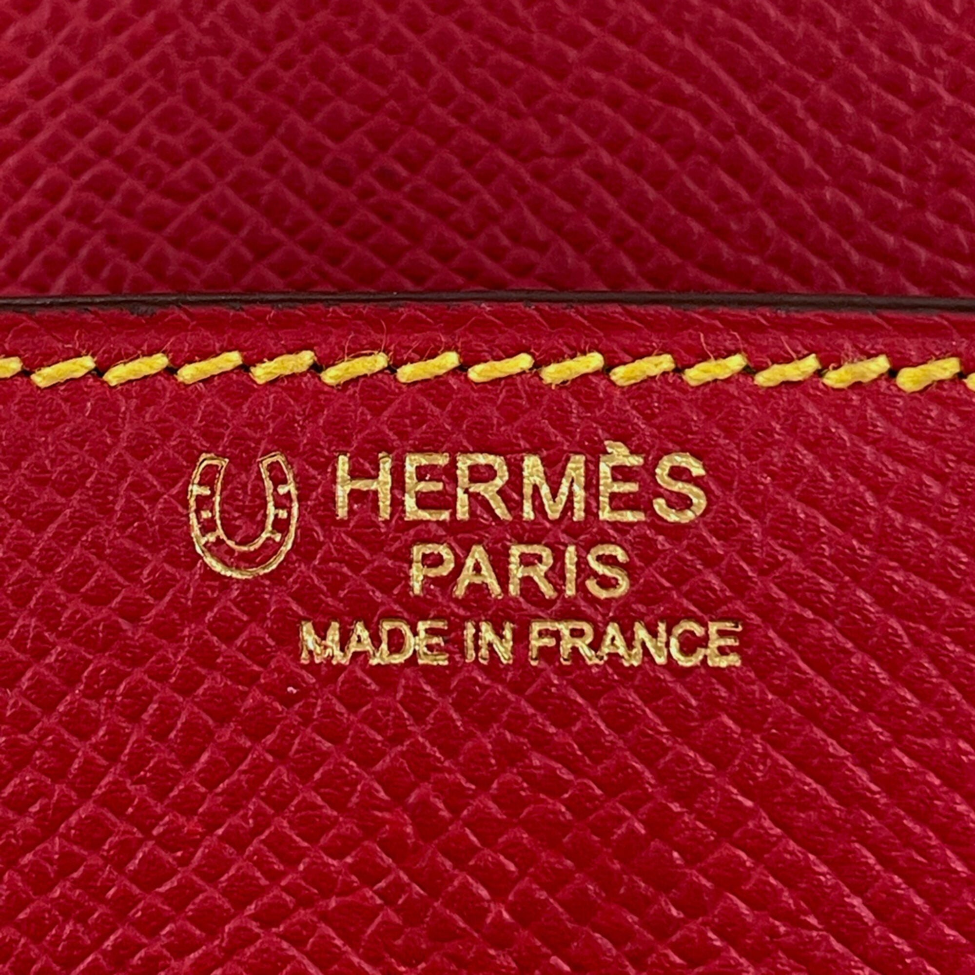 Hermes Birkin Bambou Green Rouge Casaque Epsom Leather Handbag (Pre-Owned)