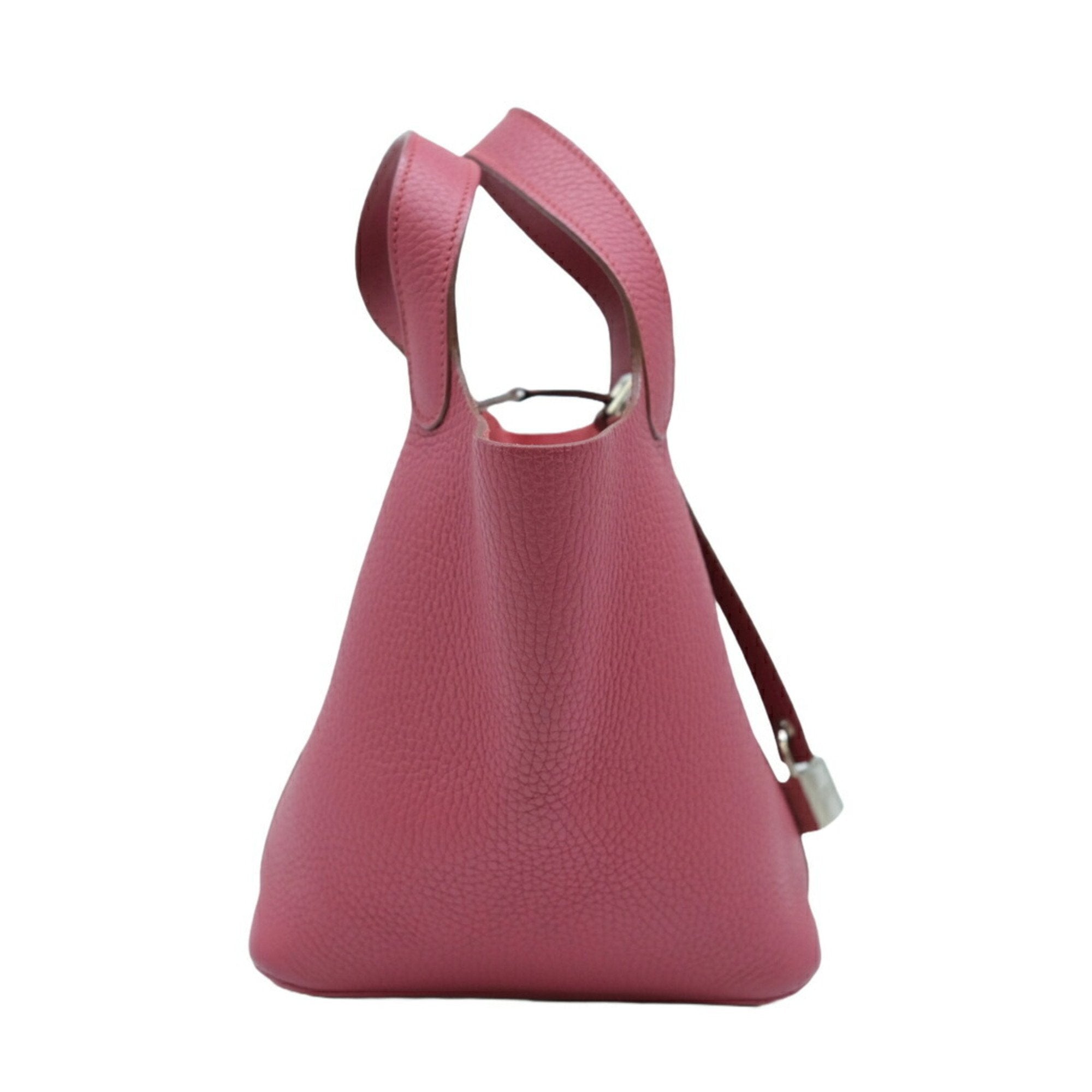 Hermes Rouge H Taurillon Clemence Leather Handbag Tote Bag (Pre-Owned)