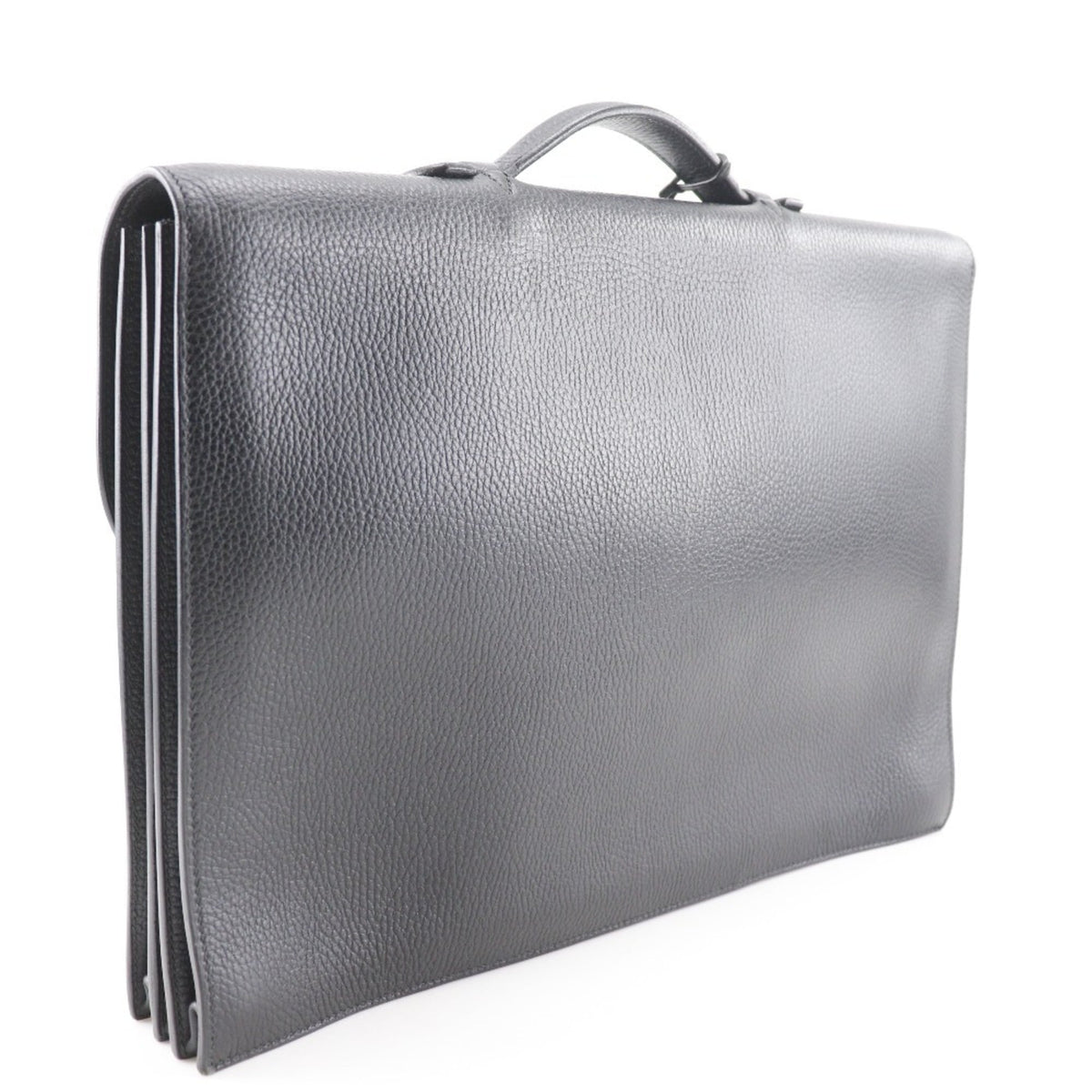 Hermes Sac A Depeche Black Fjord Leather Briefcase (Pre-Owned)