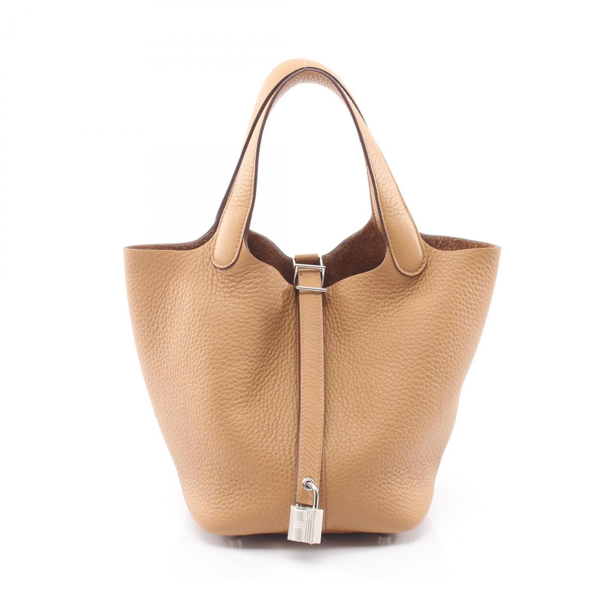 Hermes Beige Taurillon Clemence Leather Handbag (Pre-Owned)
