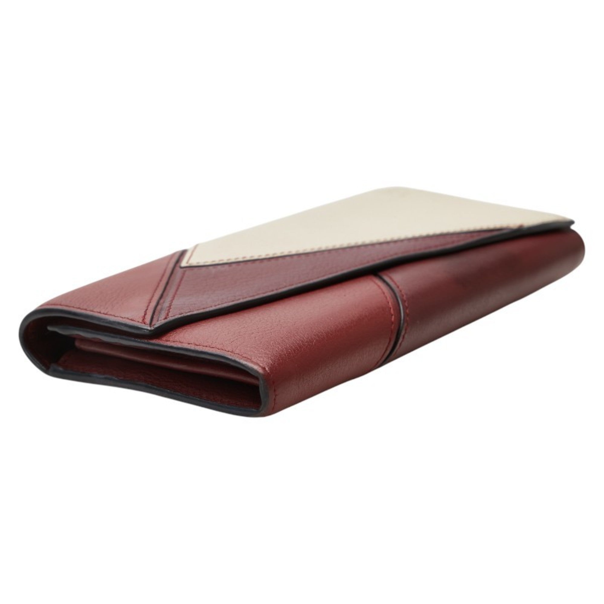 Loewe Red Color White Leather Coin Purse/Coin Case (Pre-Owned)