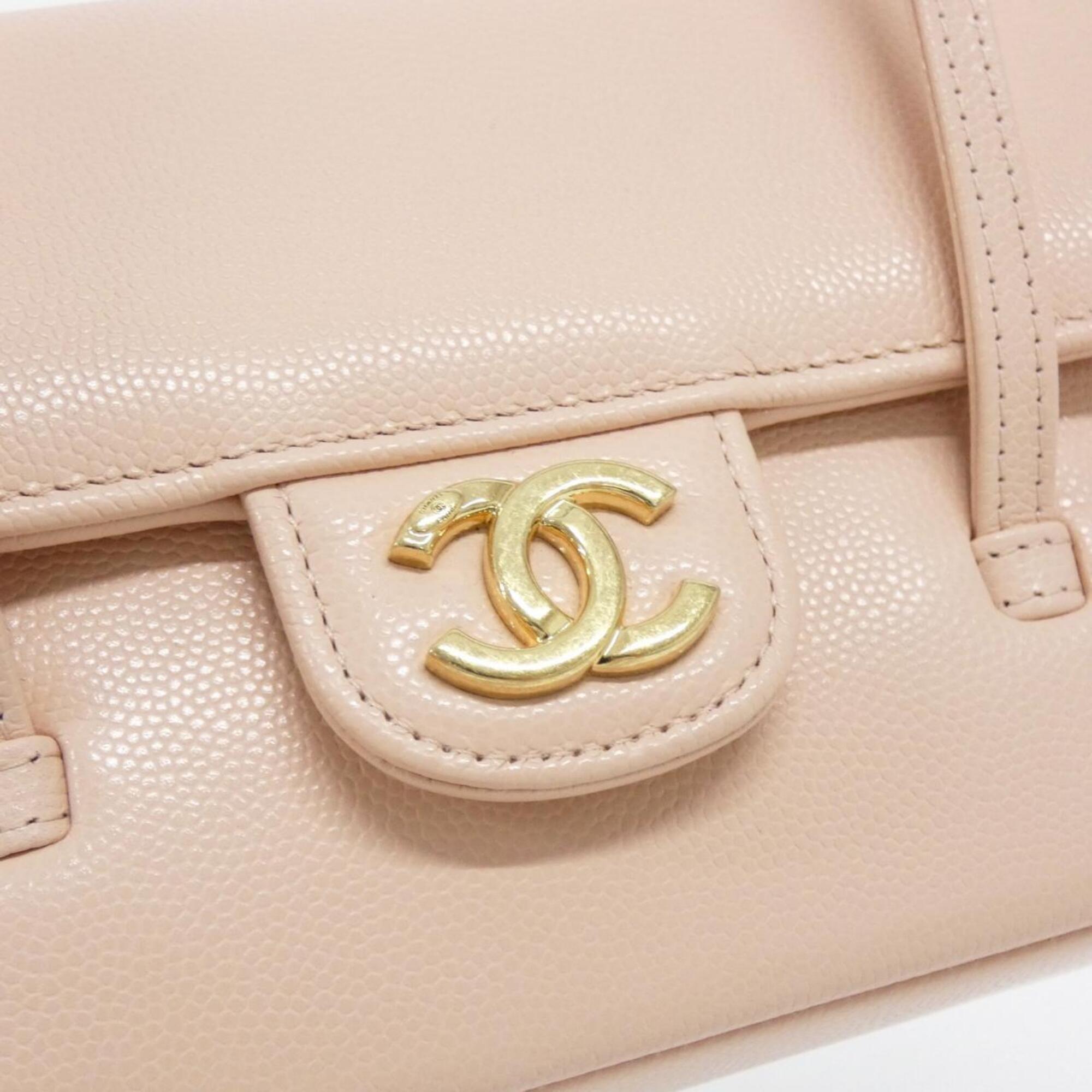 Chanel Pink Grained Calfskin Shoulder Bag (Pre-Owned)