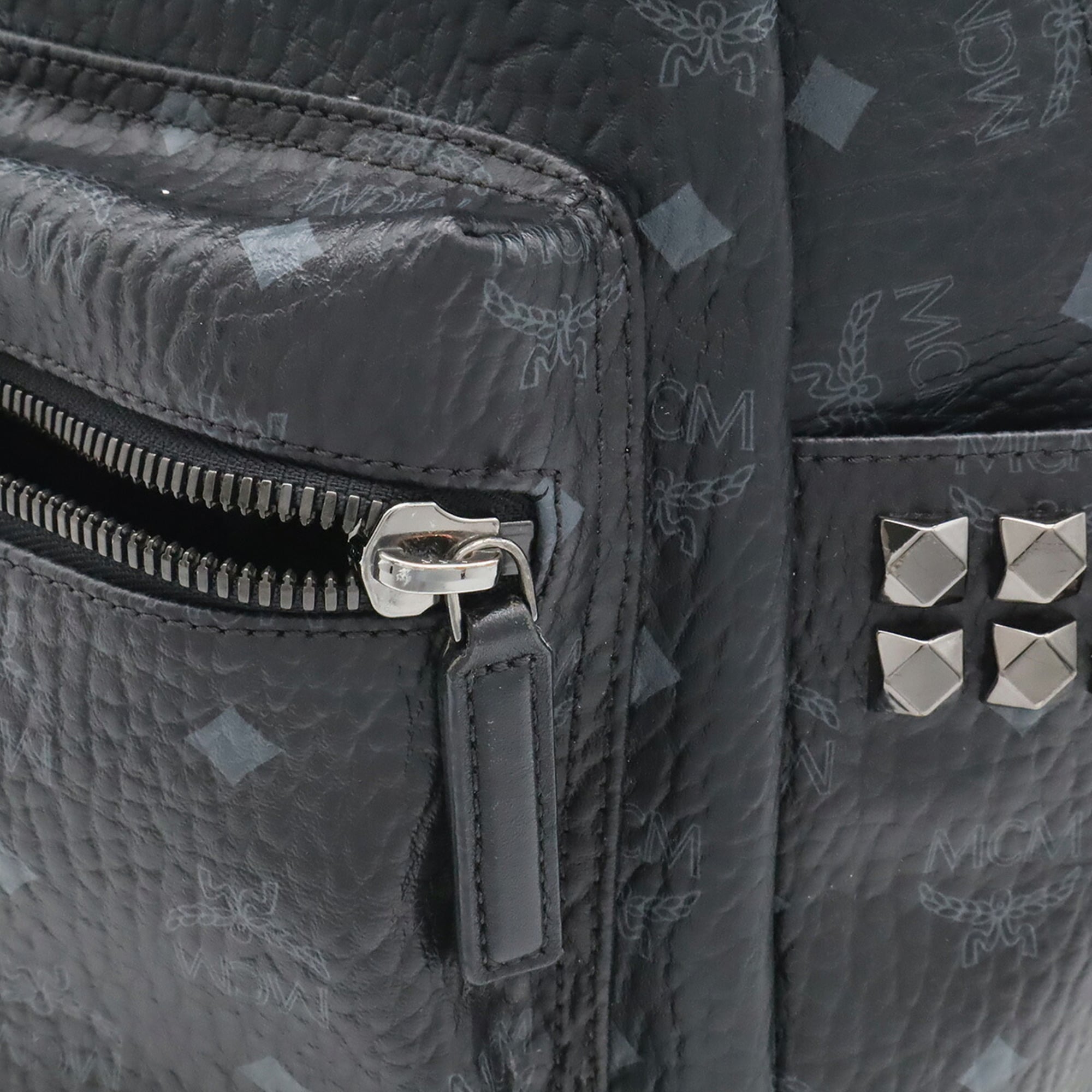 Mcm Black Coated Canvas Backpack (Pre-Owned)