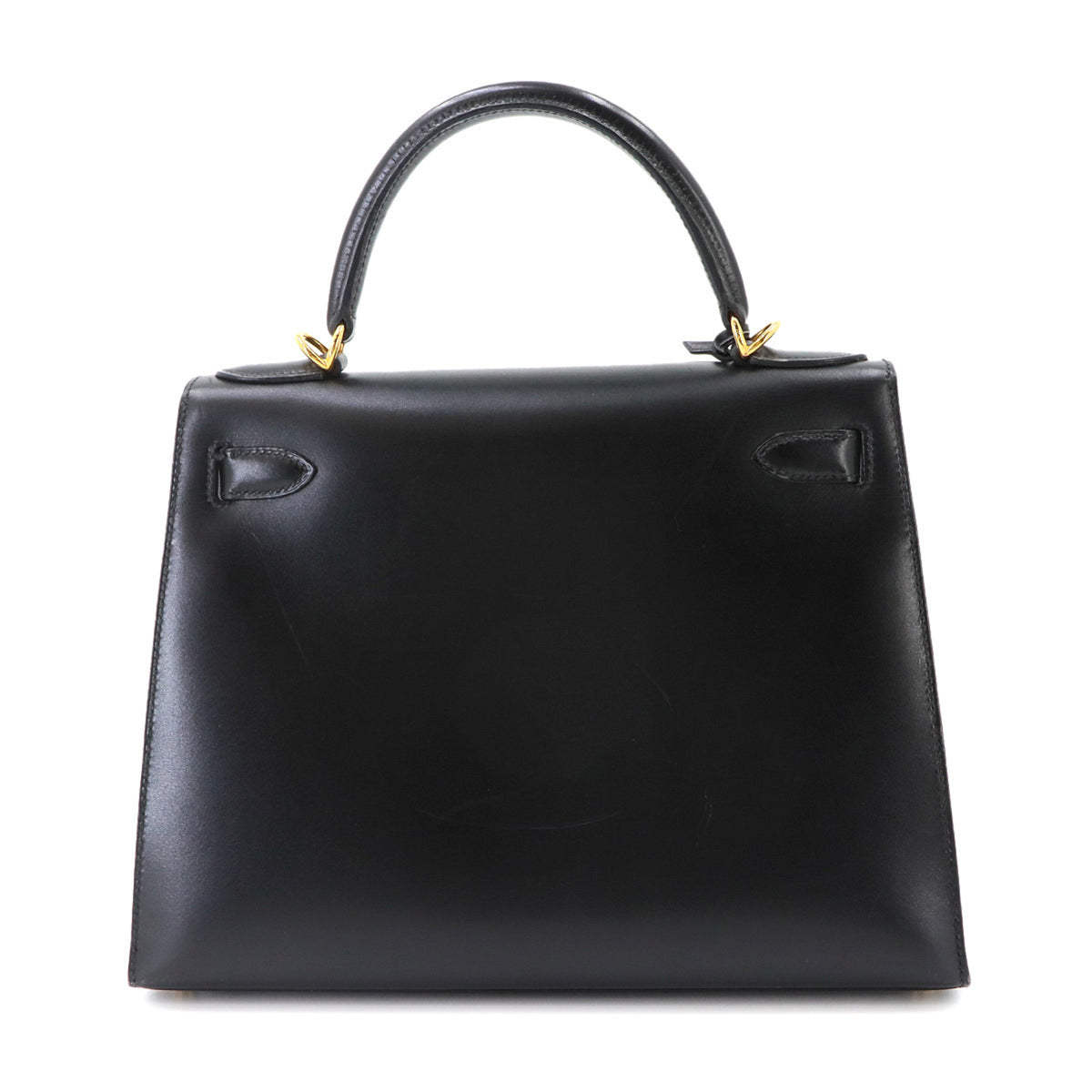 Hermes Kelly Black Box Calf Leather Handbag (Pre-Owned)