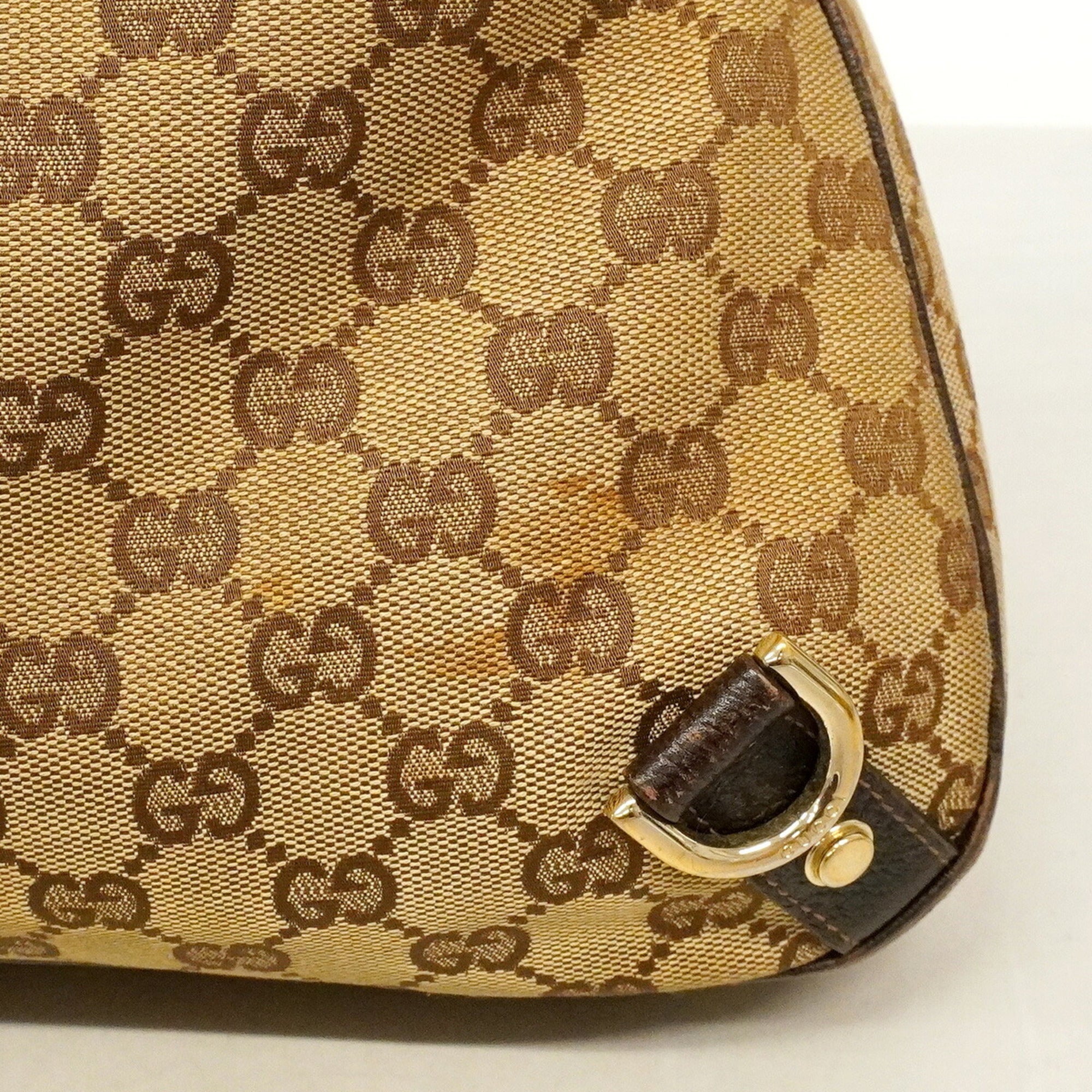 Gucci Beige Canvas Shoulder Bag (Pre-Owned)