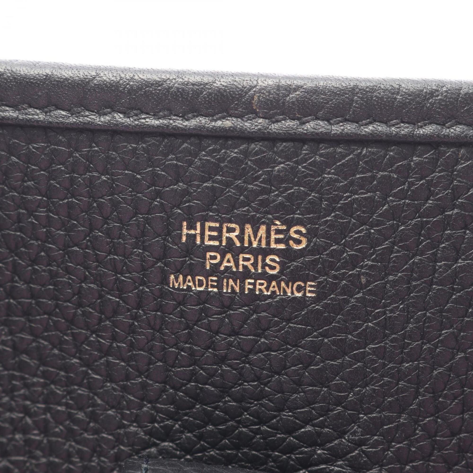 Hermes Black Taurillon Clemence Leather Handbag Shoulder Bag (Pre-Owned)