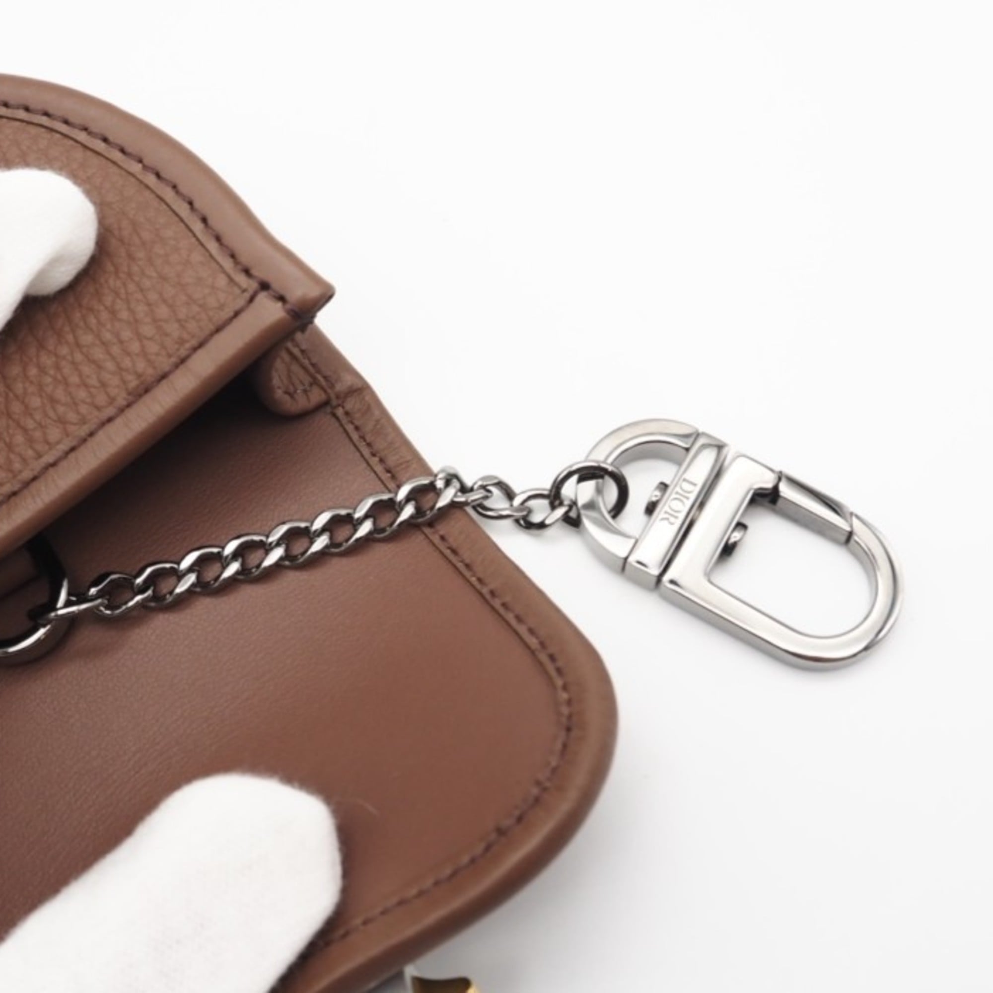 Christian Dior Brown Leather Coin Purse/Coin Case (Pre-Owned)