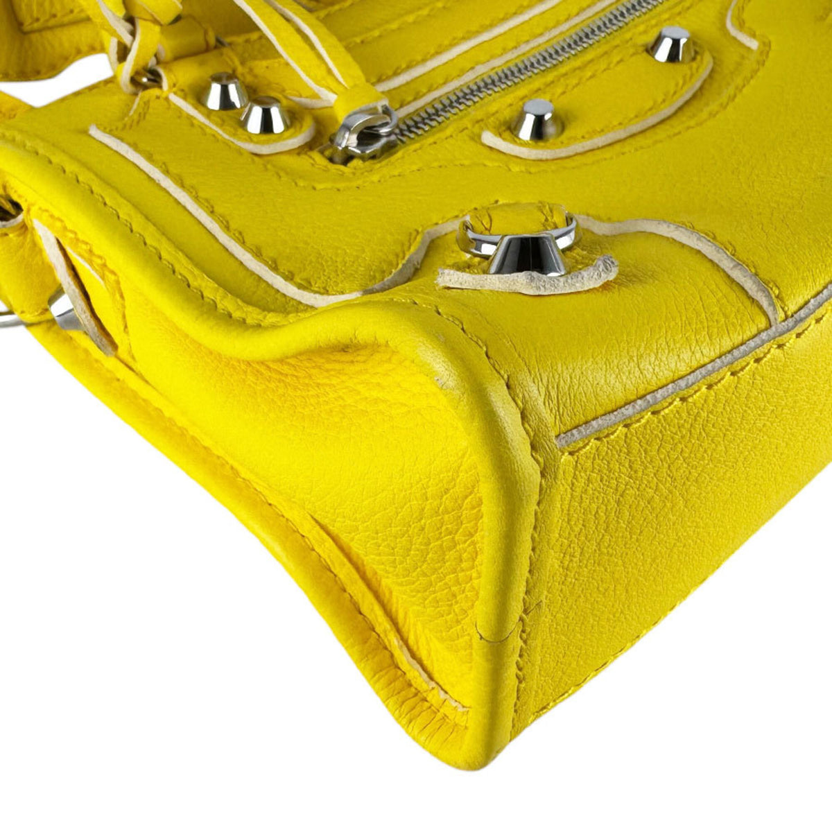 Balenciaga Yellow Leather Handbag Shoulder Bag (Pre-Owned)