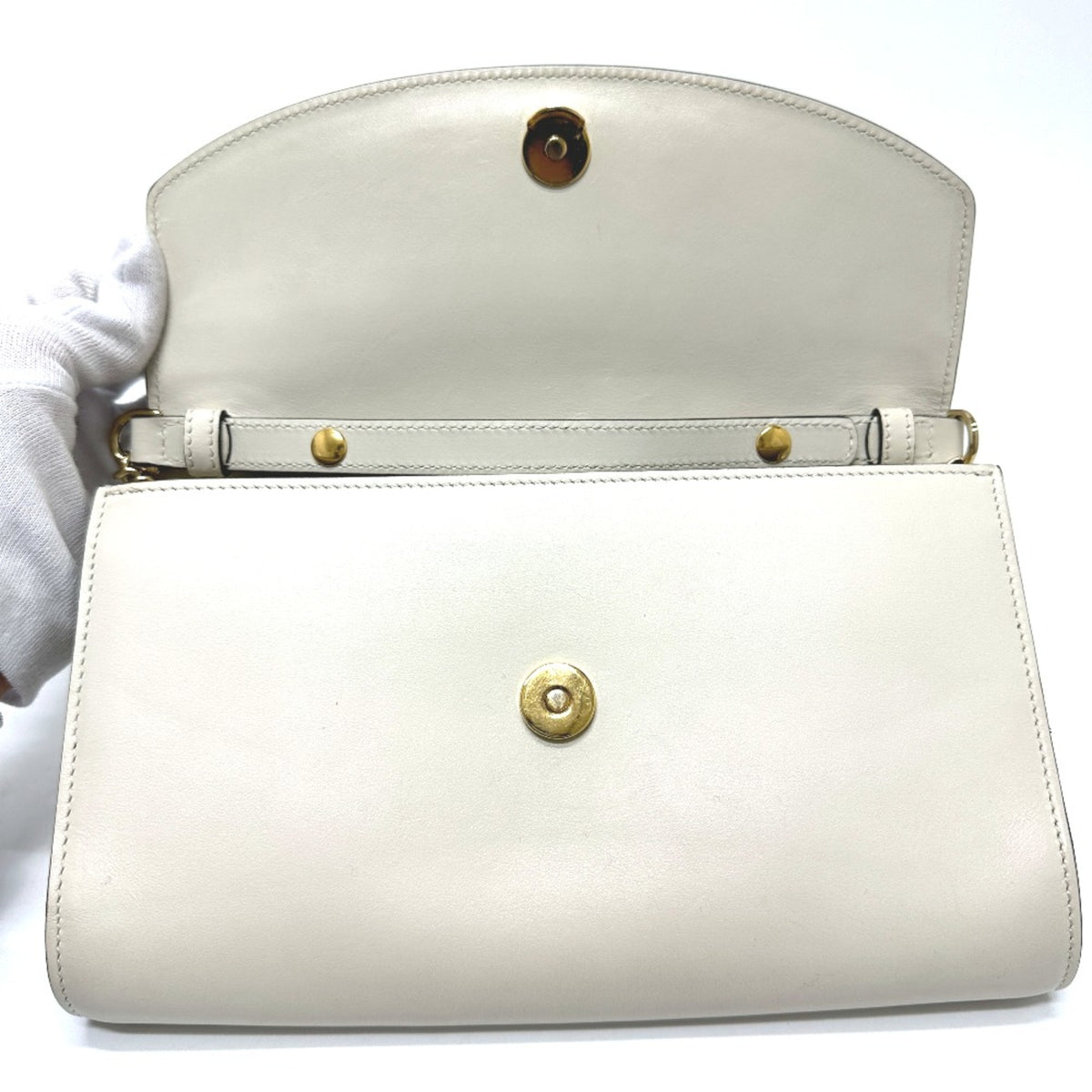 Gucci White Leather Shoulder Bag (Pre-Owned)