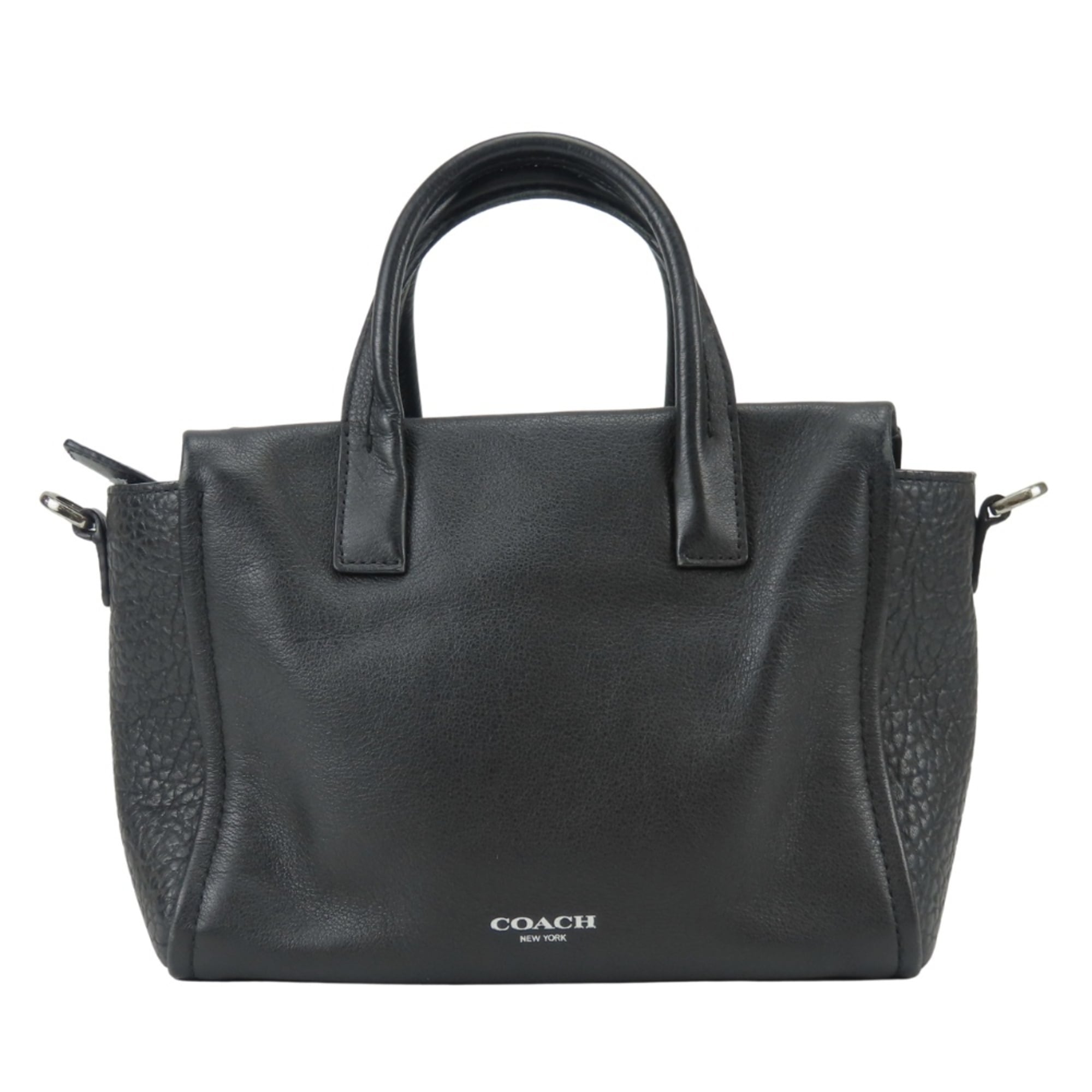 Coach Black Leather Handbag (Pre-Owned)