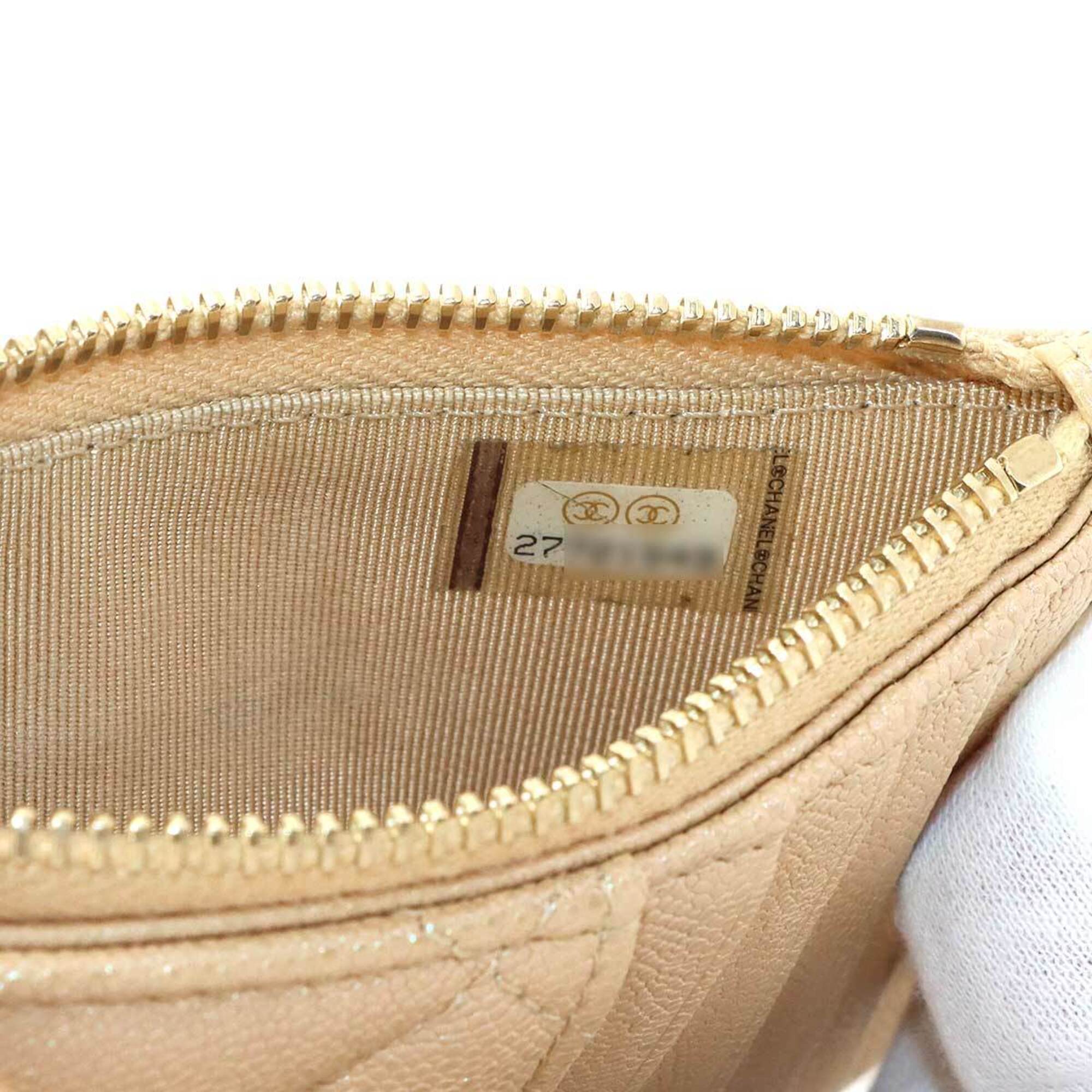 Chanel Beige Grained Calfskin Coin Purse/Coin Case (Pre-Owned)