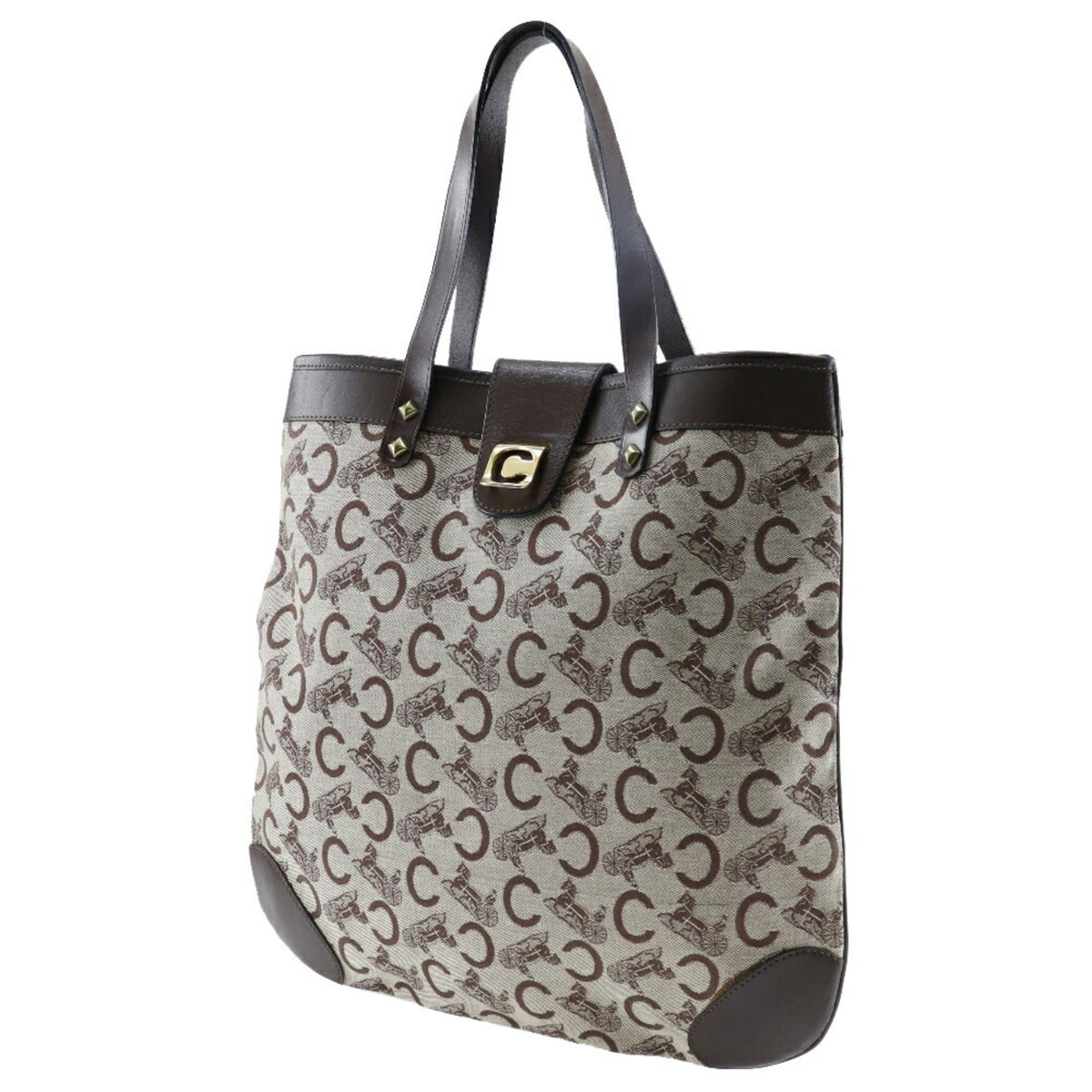Celine Macadam Brown Canvas Tote Bag (Pre-Owned)