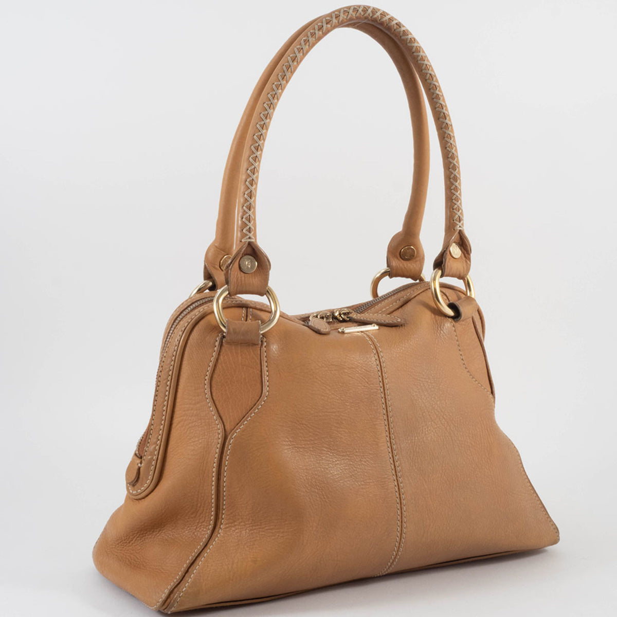 Celine Beige Leather Shoulder Bag (Pre-Owned)