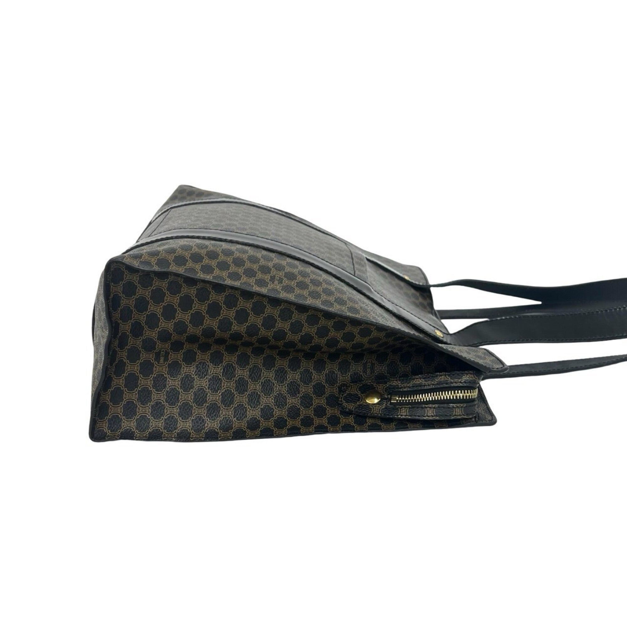 Celine Black Brown Leather Pvc Shoulder Bag Tote Bag (Pre-Owned)