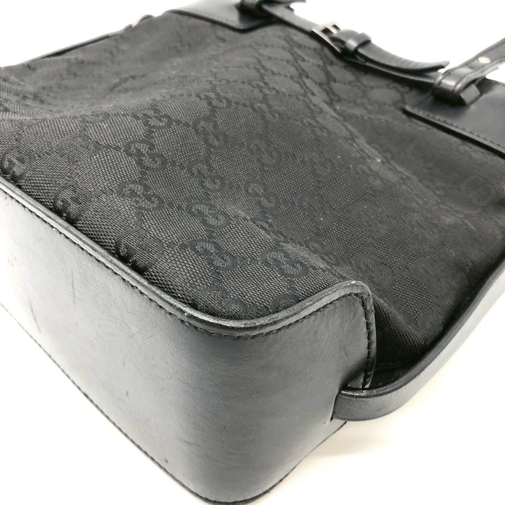 Gucci Gg Canvas Black Gg Canvas Handbag Tote Bag (Pre-Owned)