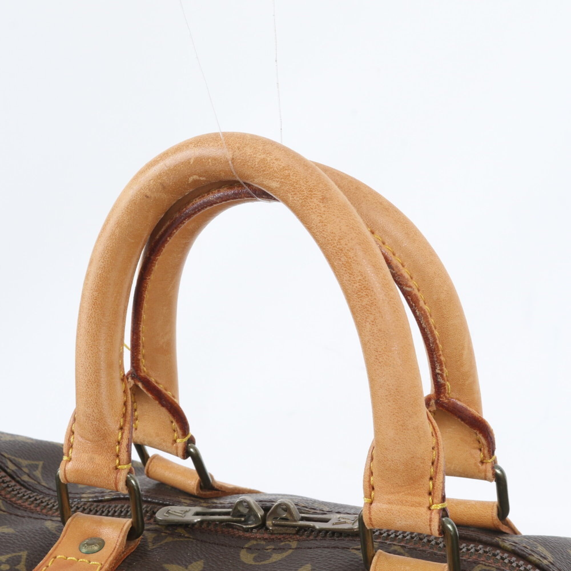 Louis Vuitton Brown Leather Coated Canvas Boston Bag Tote Bag (Pre-Owned)