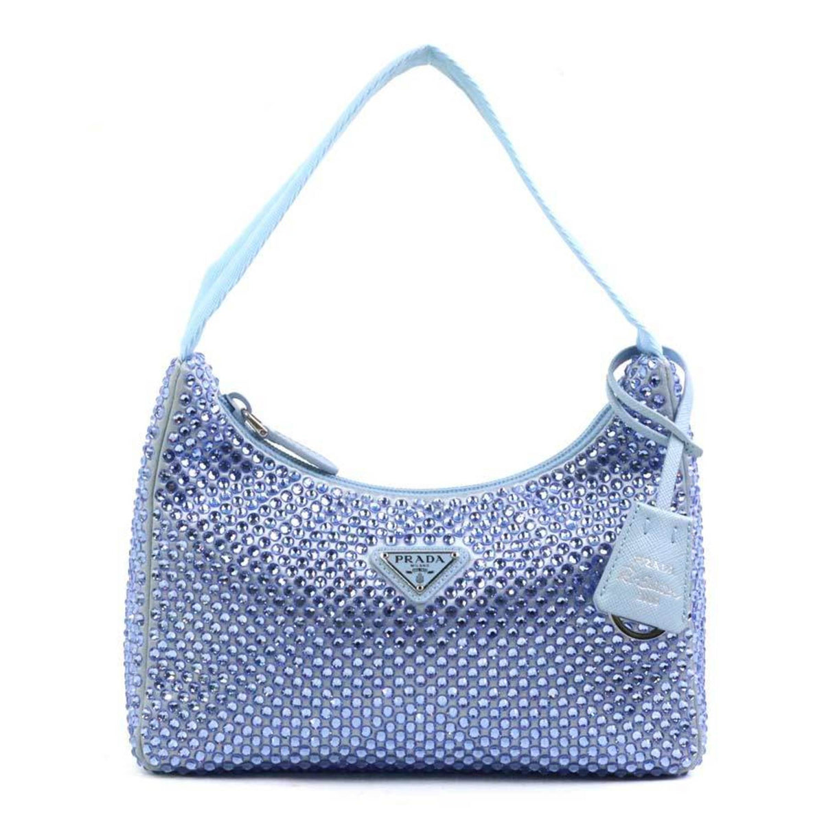 Prada Blue Silk Viscose Handbag (Pre-Owned)