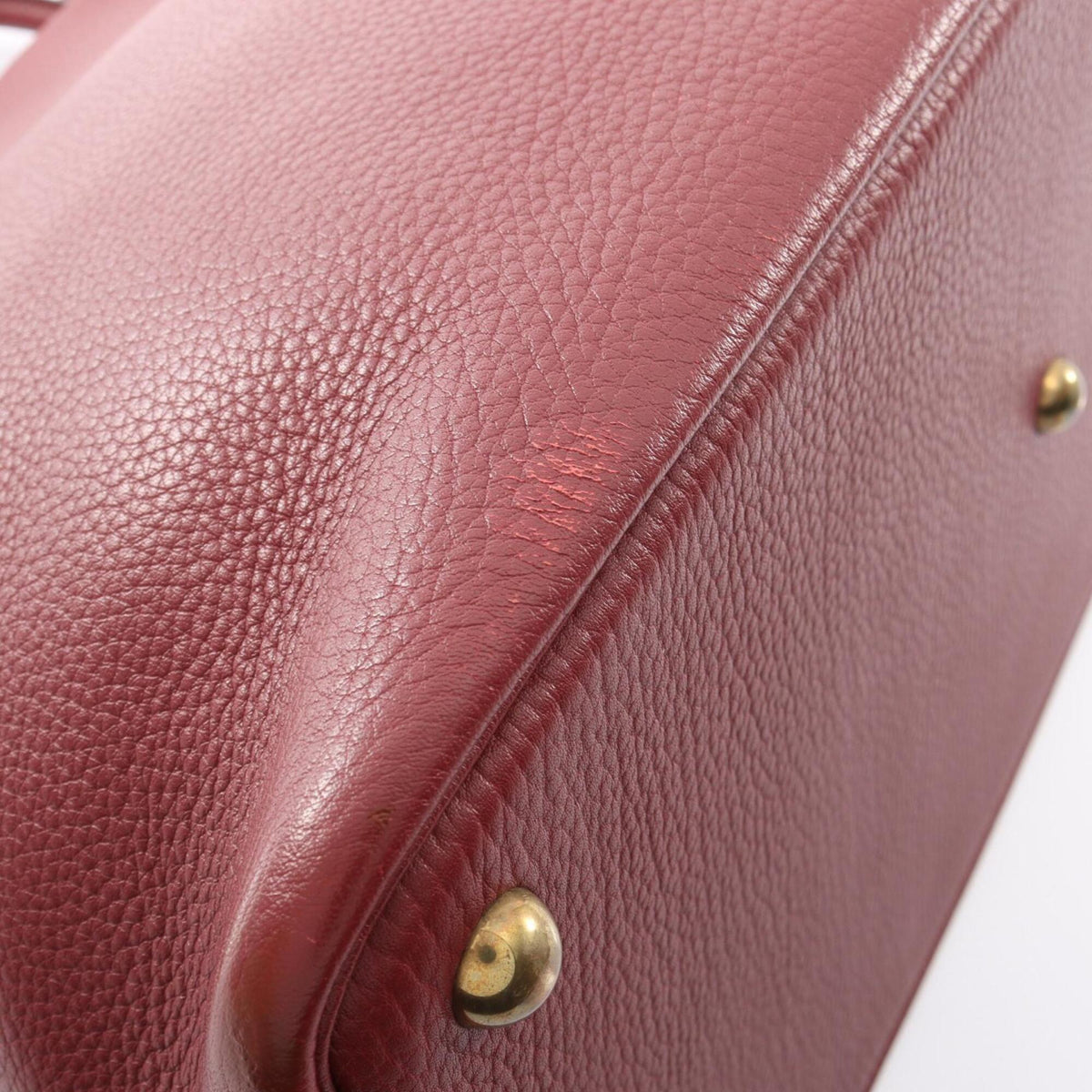 Hermes Bordeaux Rouge H Taurillon Clemence Leather Handbag (Pre-Owned)
