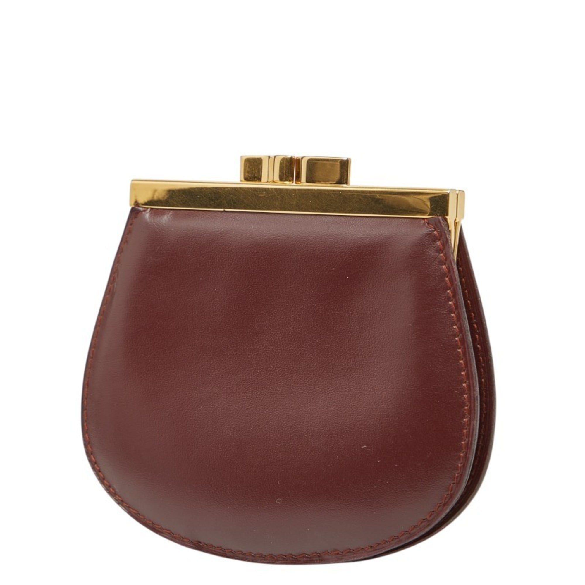 Cartier Bordeaux Wine Red Leather Coin Purse/Coin Case (Pre-Owned)