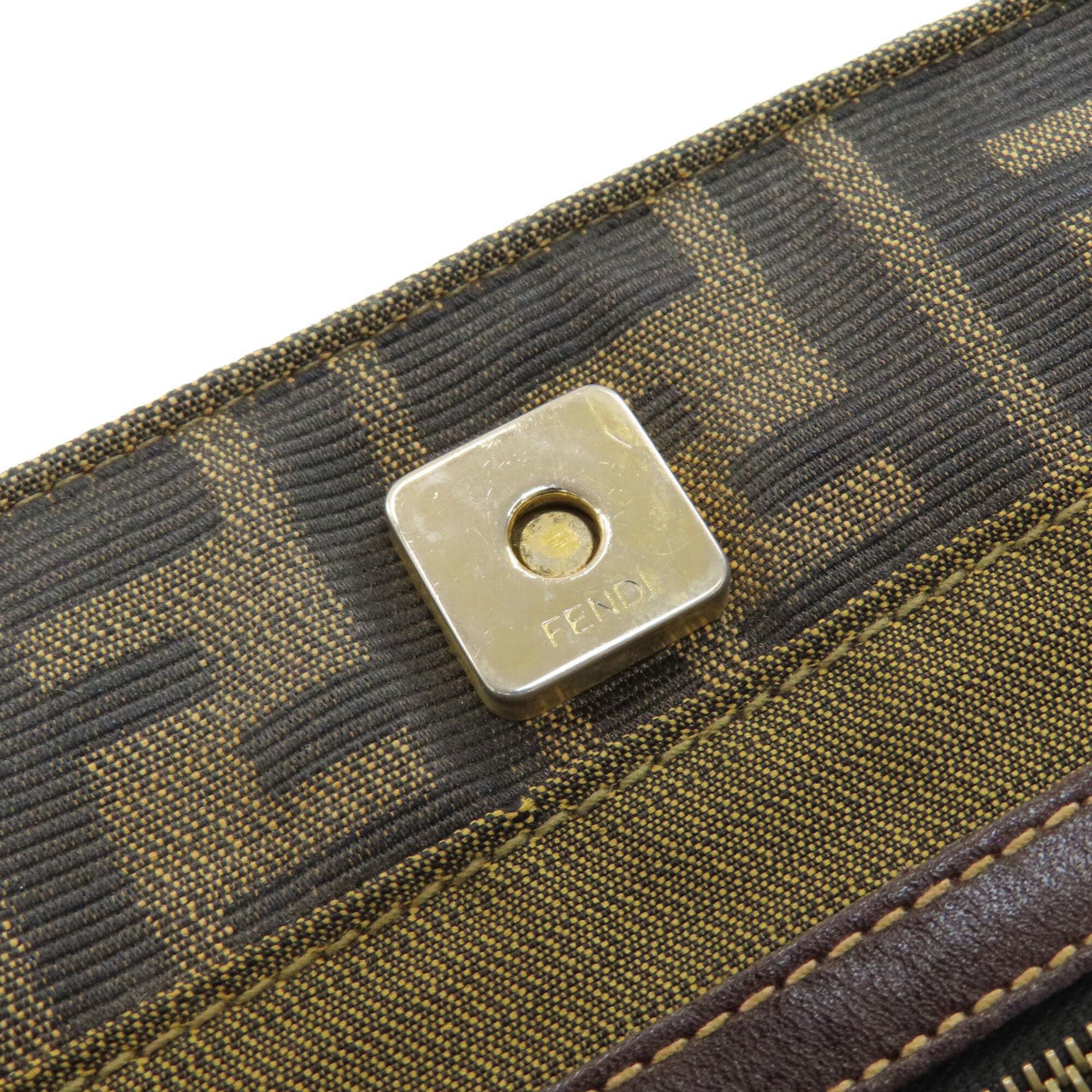 Fendi Zucca Brown Zucca Handbag (Pre-Owned)