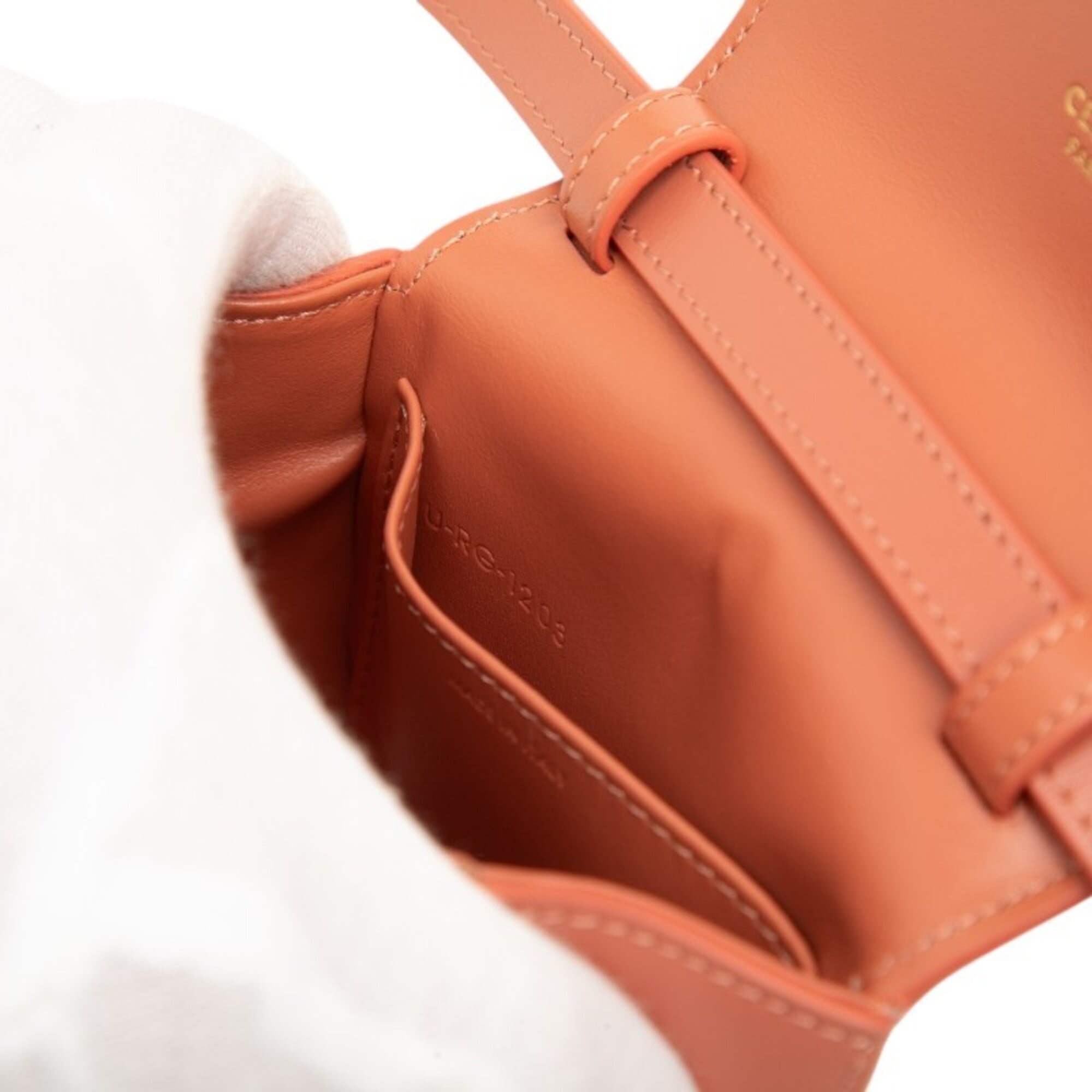 Celine Pink Orange Leather Pochette Shoulder Bag (Pre-Owned)