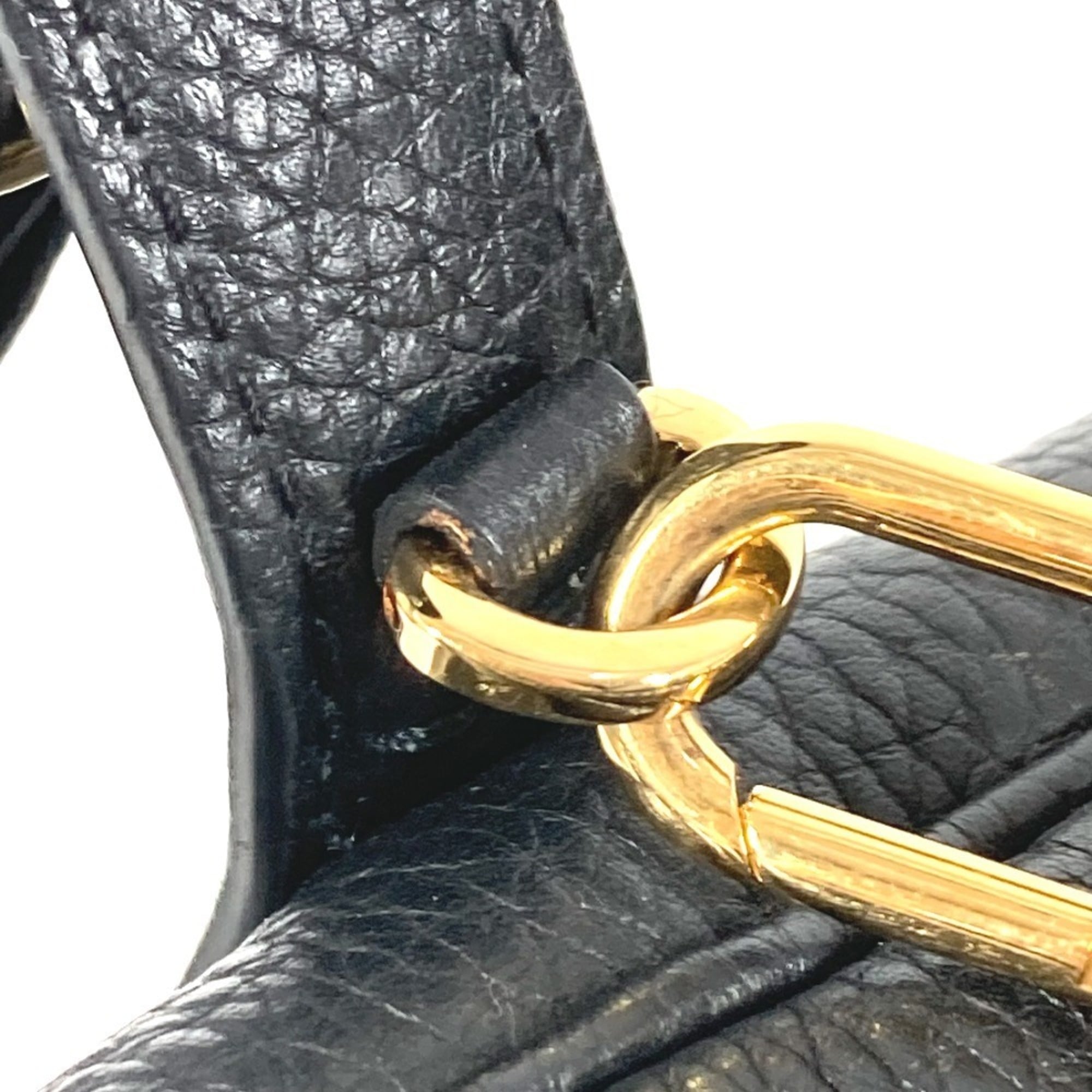 Louis Vuitton Black Noir Leather Handbag Tote Bag (Pre-Owned)