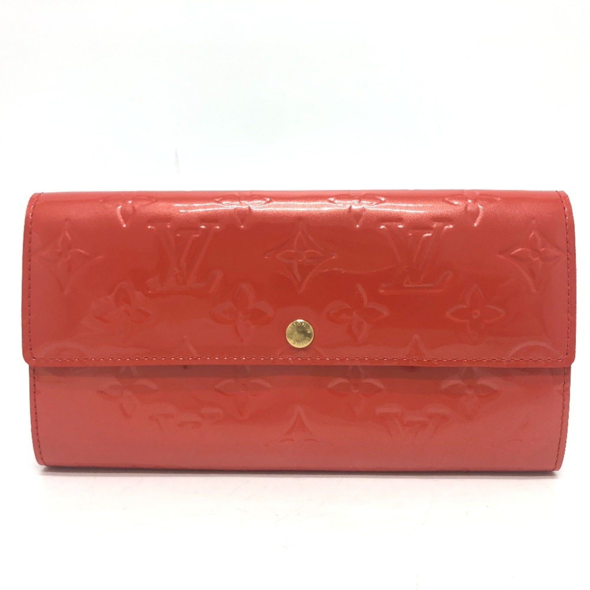 Louis Vuitton Orange Orange Sunset Monogram Vernis Long Wallet (Bi-Fold) (Pre-Owned)